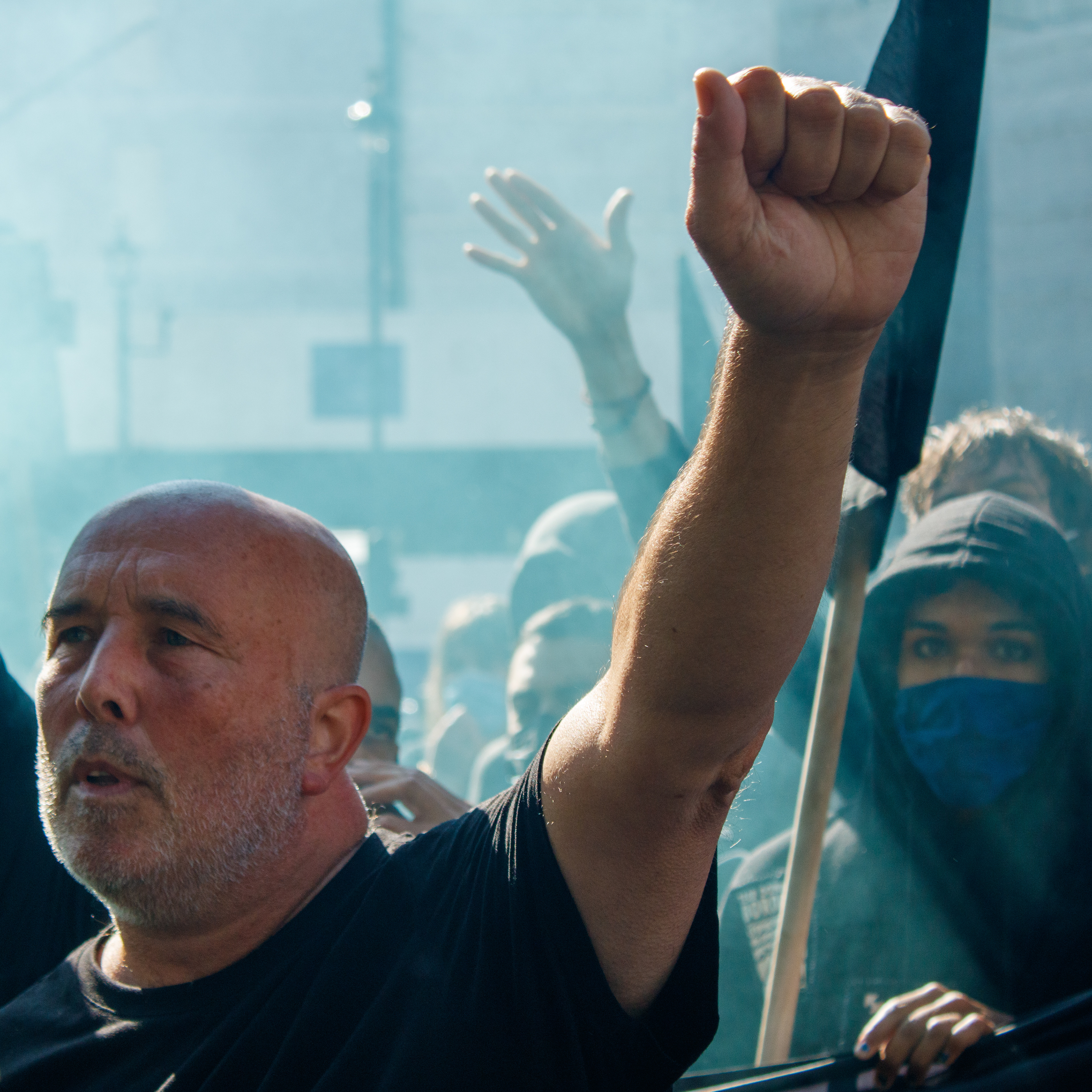 September 13th, 2025 - ANTIFA protesters countering a demo by Tommy Robbinson