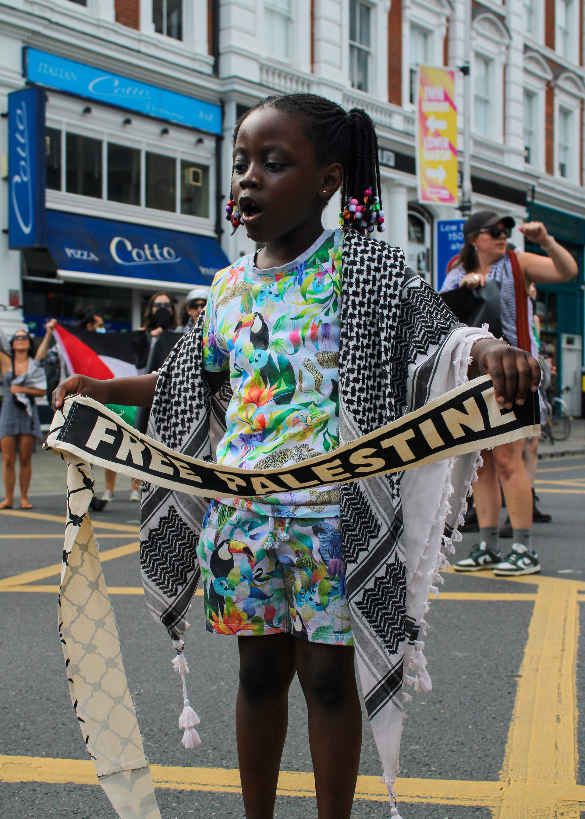 May 31st, 2025 - Youth Demand protesters block the road outside Lambeth North