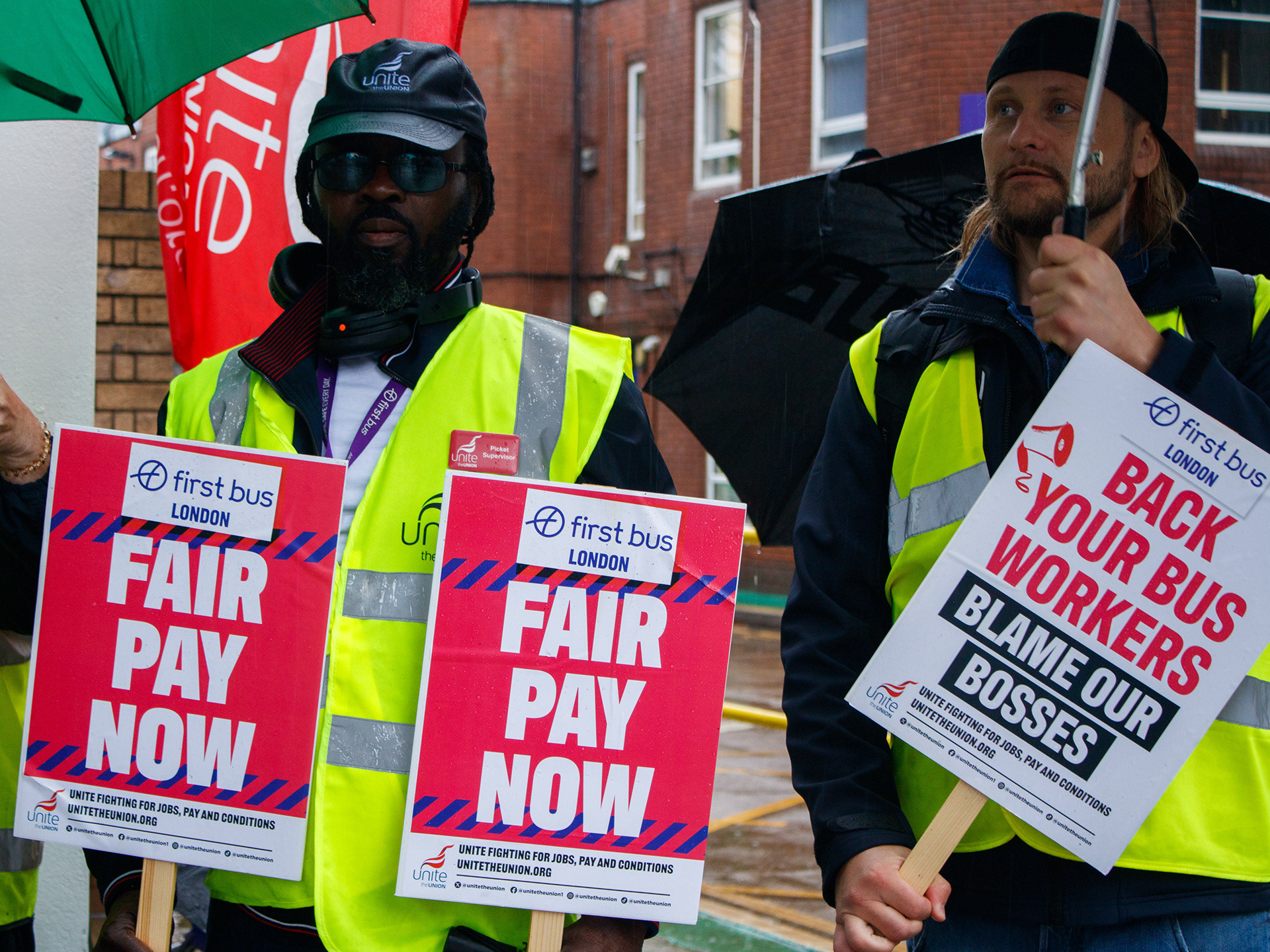 August 29th, 2025 - First Bus London picket line during strike action