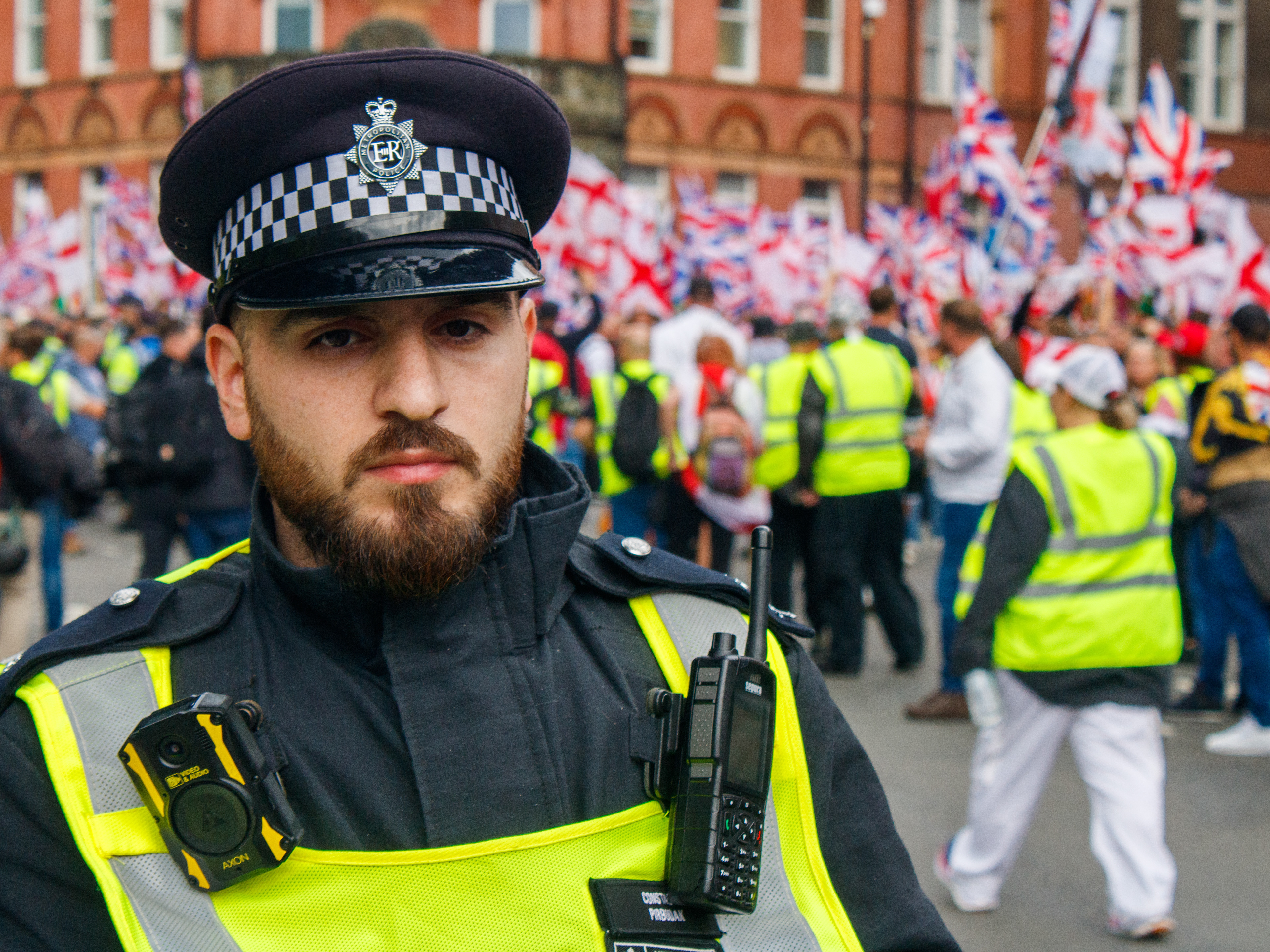 September 13th, 2025 - Police at a Tommy Robbinson protest