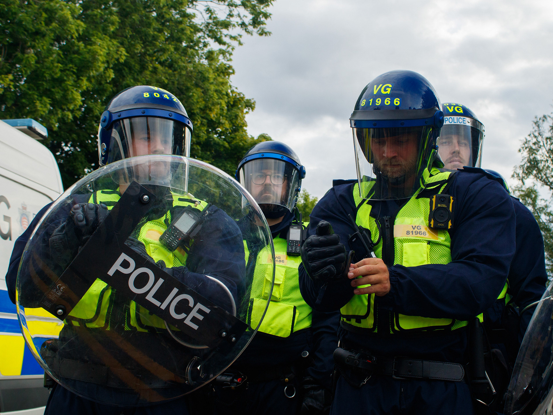 July 17th, 2025 - Police start to put on riot gear in Epping