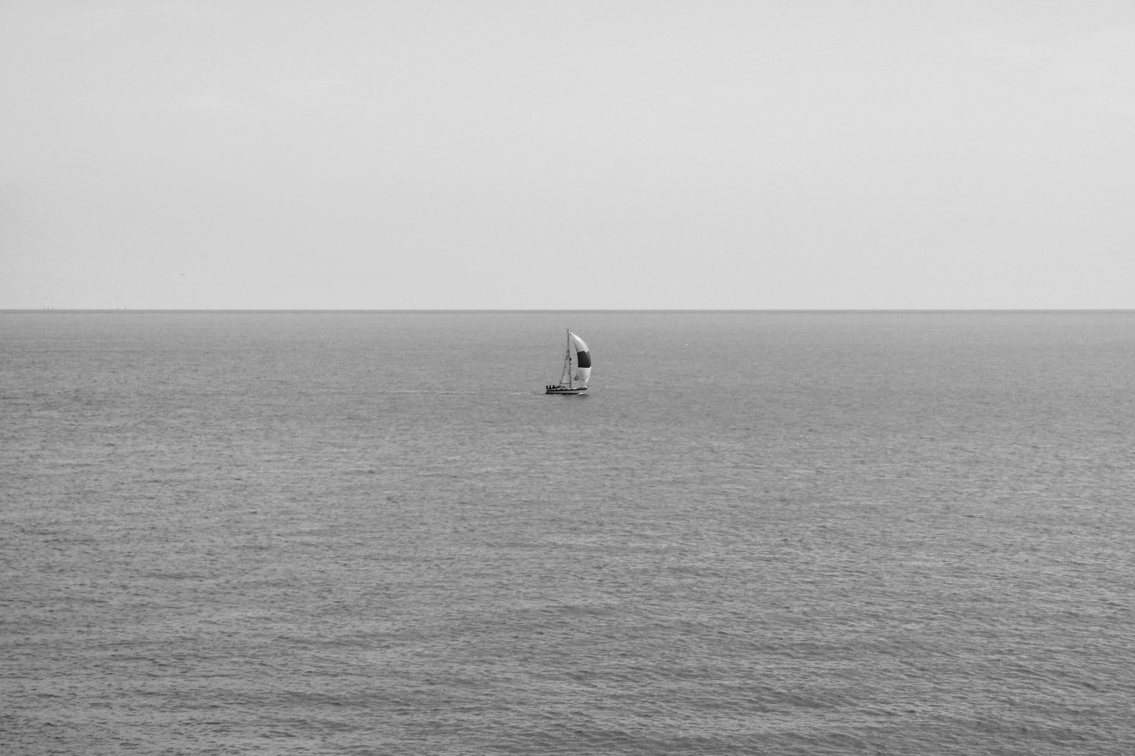 July 14th, 2025 - A monochrome photo of a boat on the ocean 