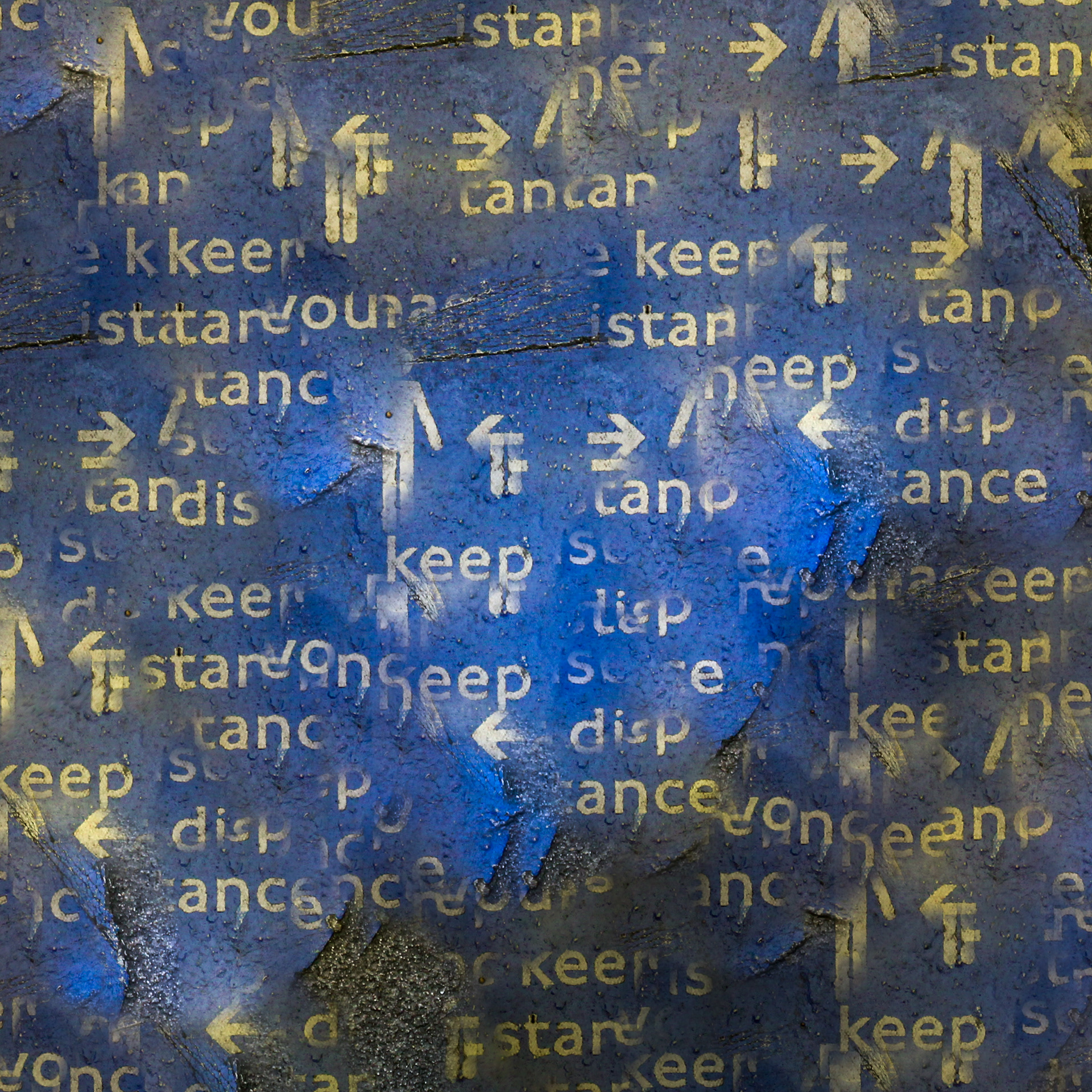 February 4th, 2024 - A heavily edited image of a social distancing sticker