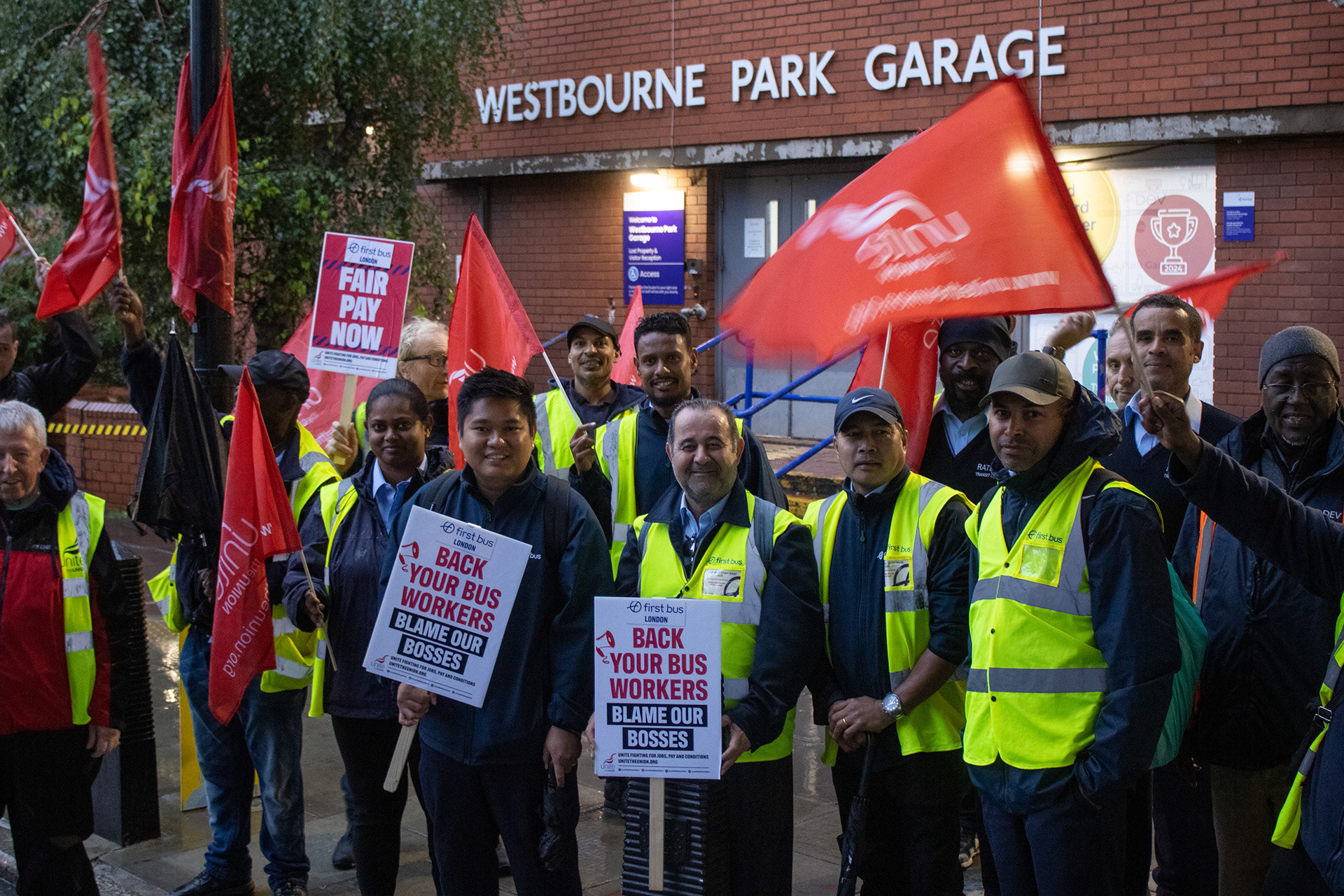 August 29th, 2025 - First Bus London picket line during strike action