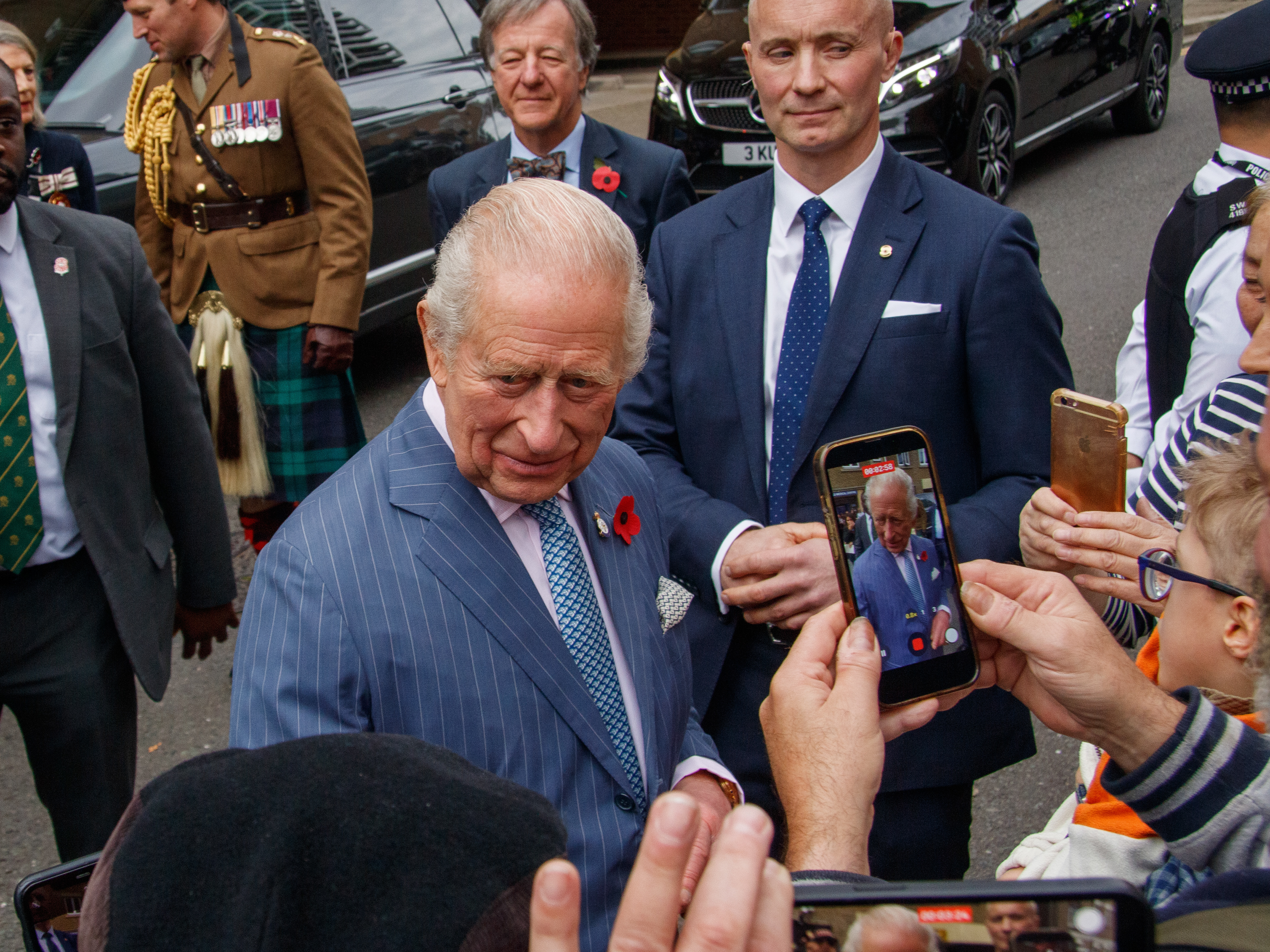 November 5th, 2025 - King Charles III leaving a press event in Battersea