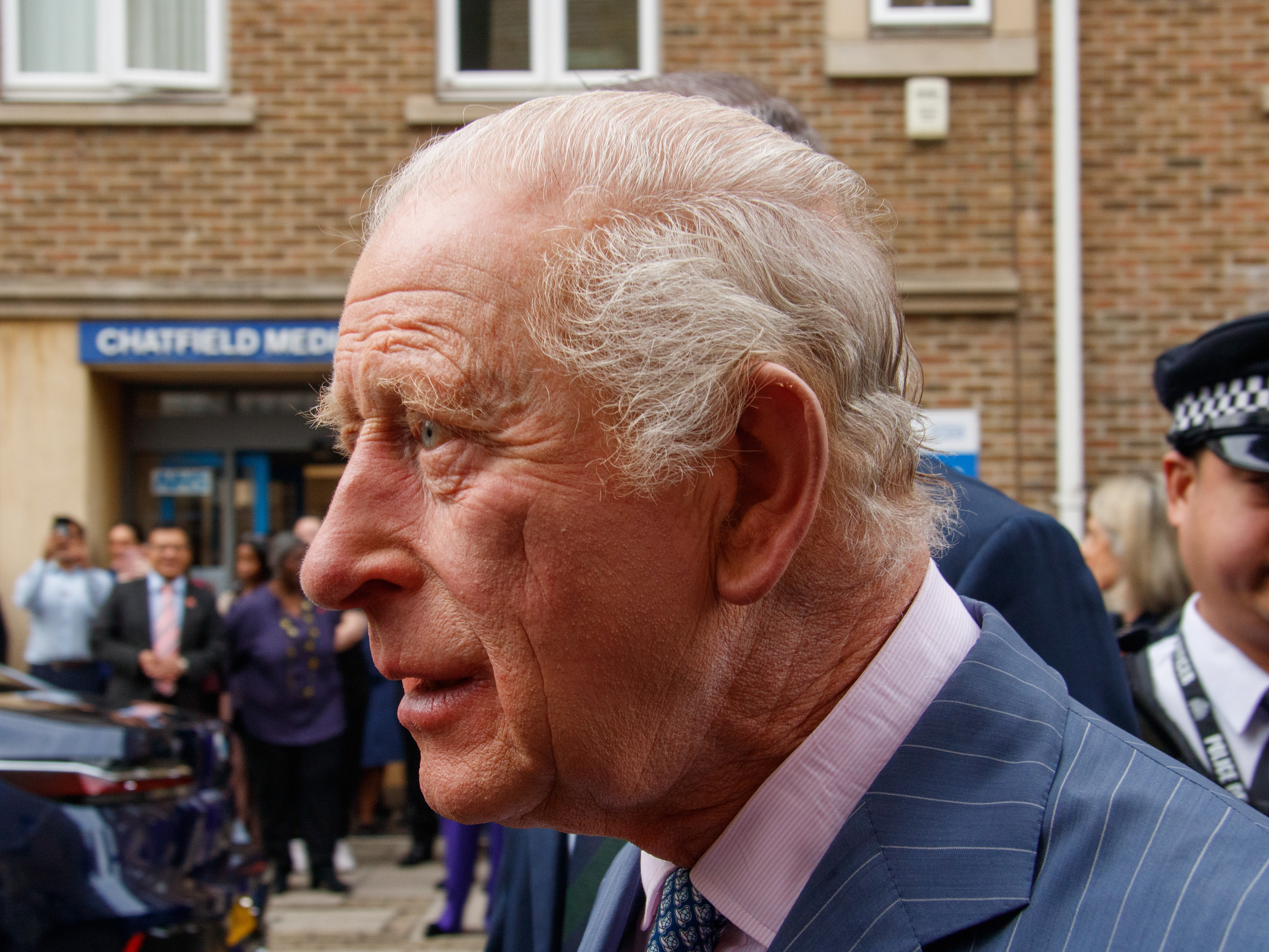 November 5th, 2025 - King Charles III leaving a press event in Battersea