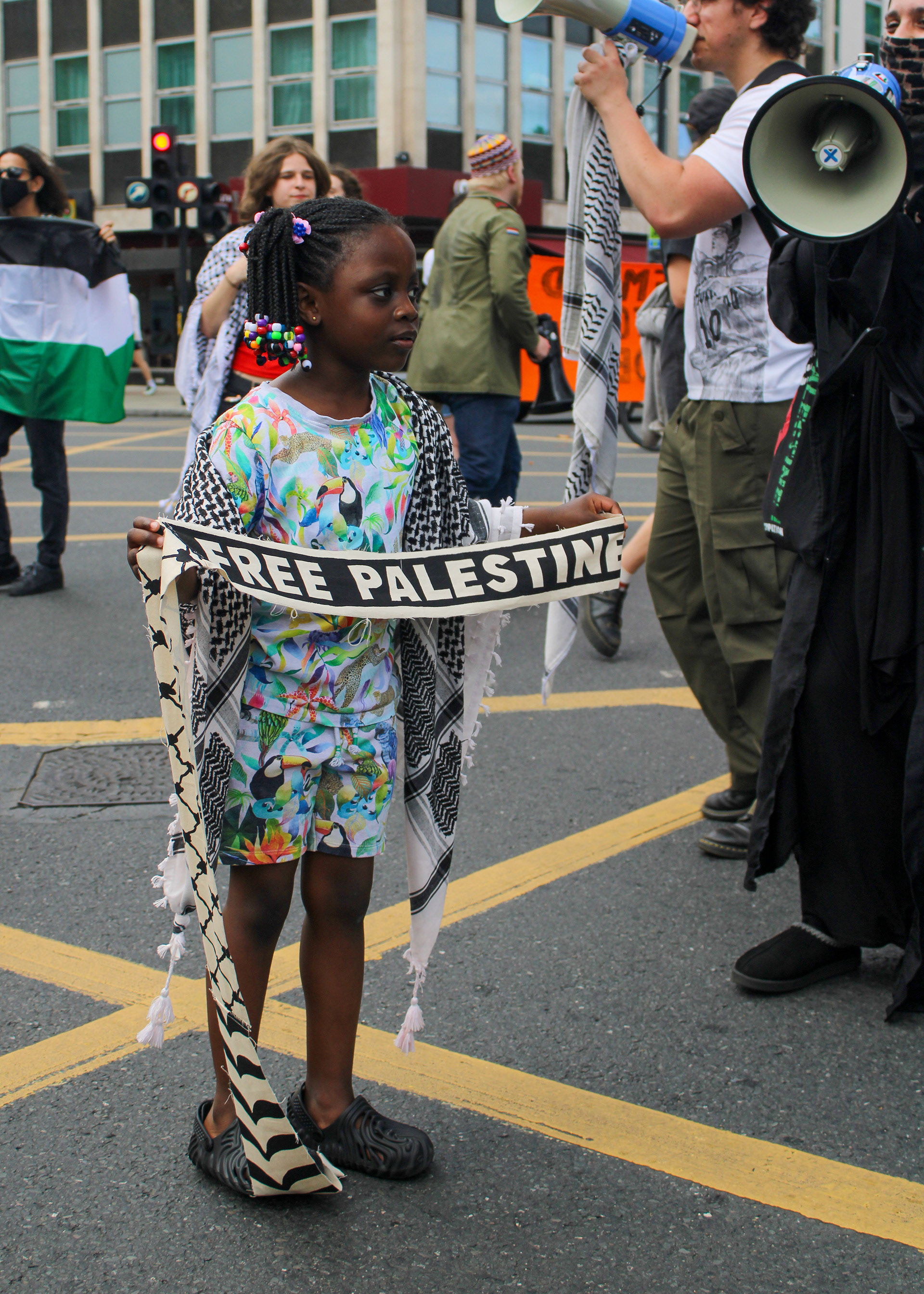 May 31st, 2025 - Youth Demand protesters block the road outside Lambeth North