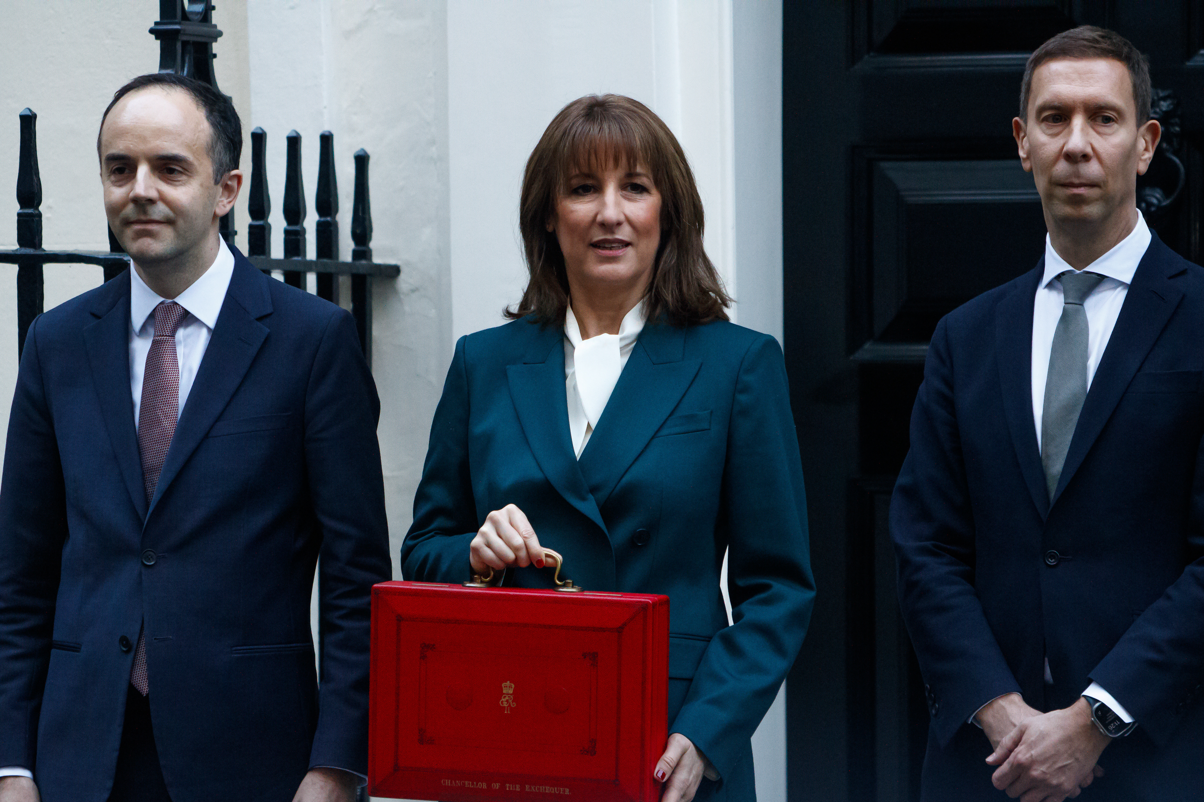 November 26th, 2025 - Chancellor of the Exchequer Rachel Reeves outside 10 Downing Street with the budget red box
