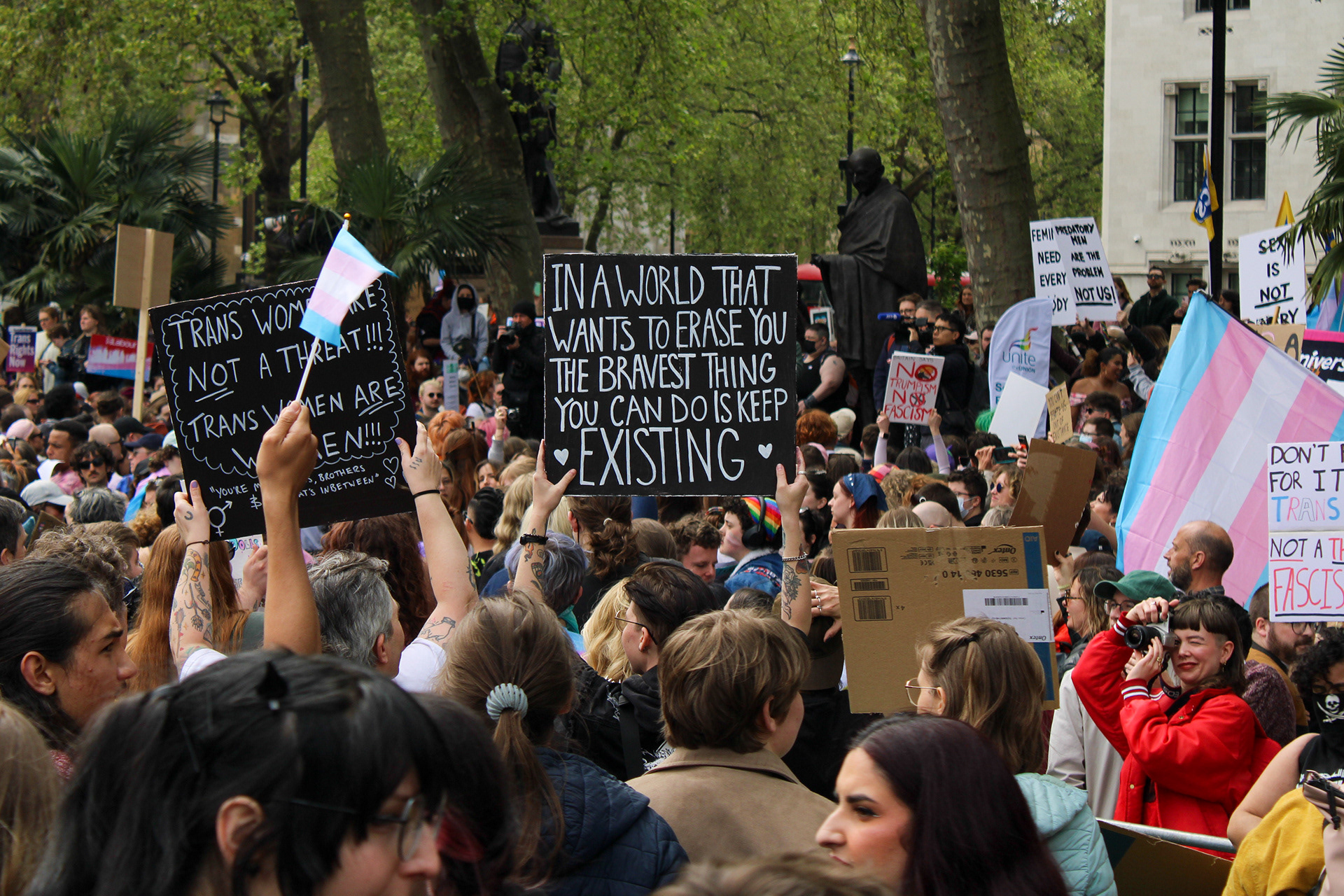 April 19th, 2025 - Trans rights activists at a demo going against the Supreme Court decision