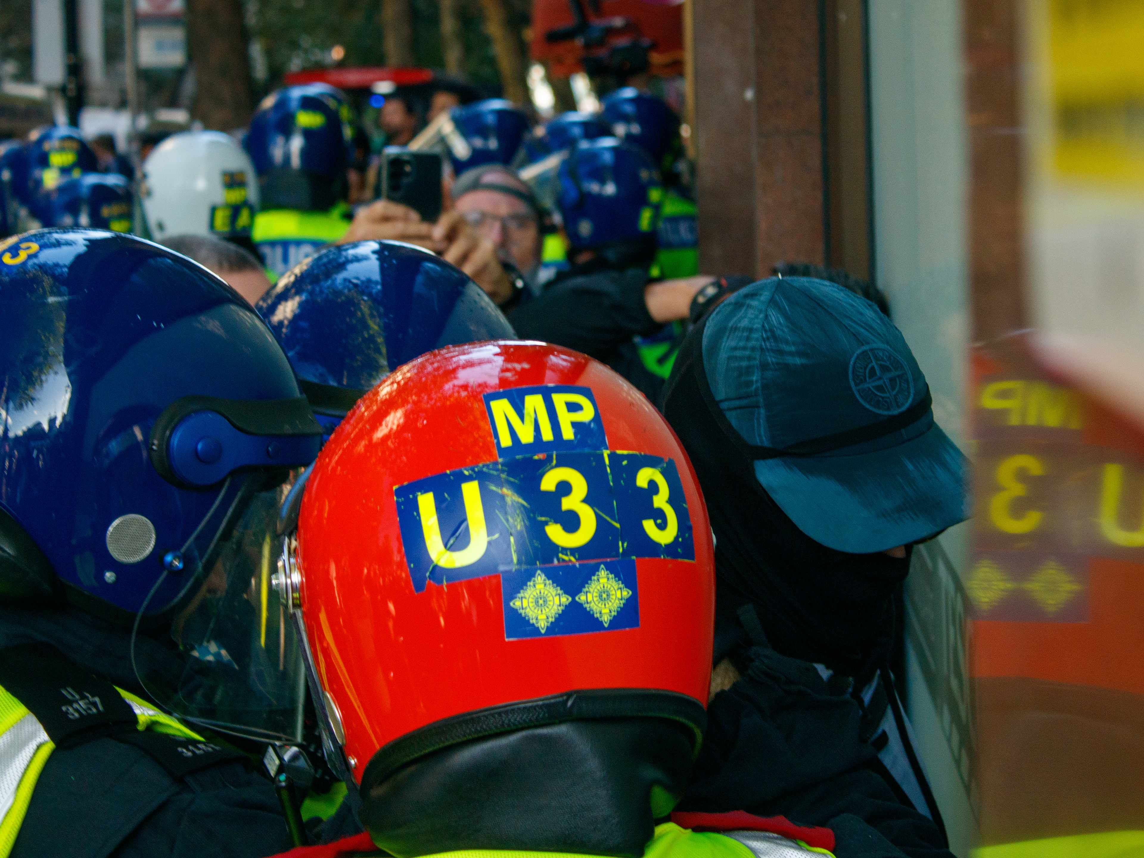 September 13th, 2025 - A right wing protester getting arrested after clashes with police