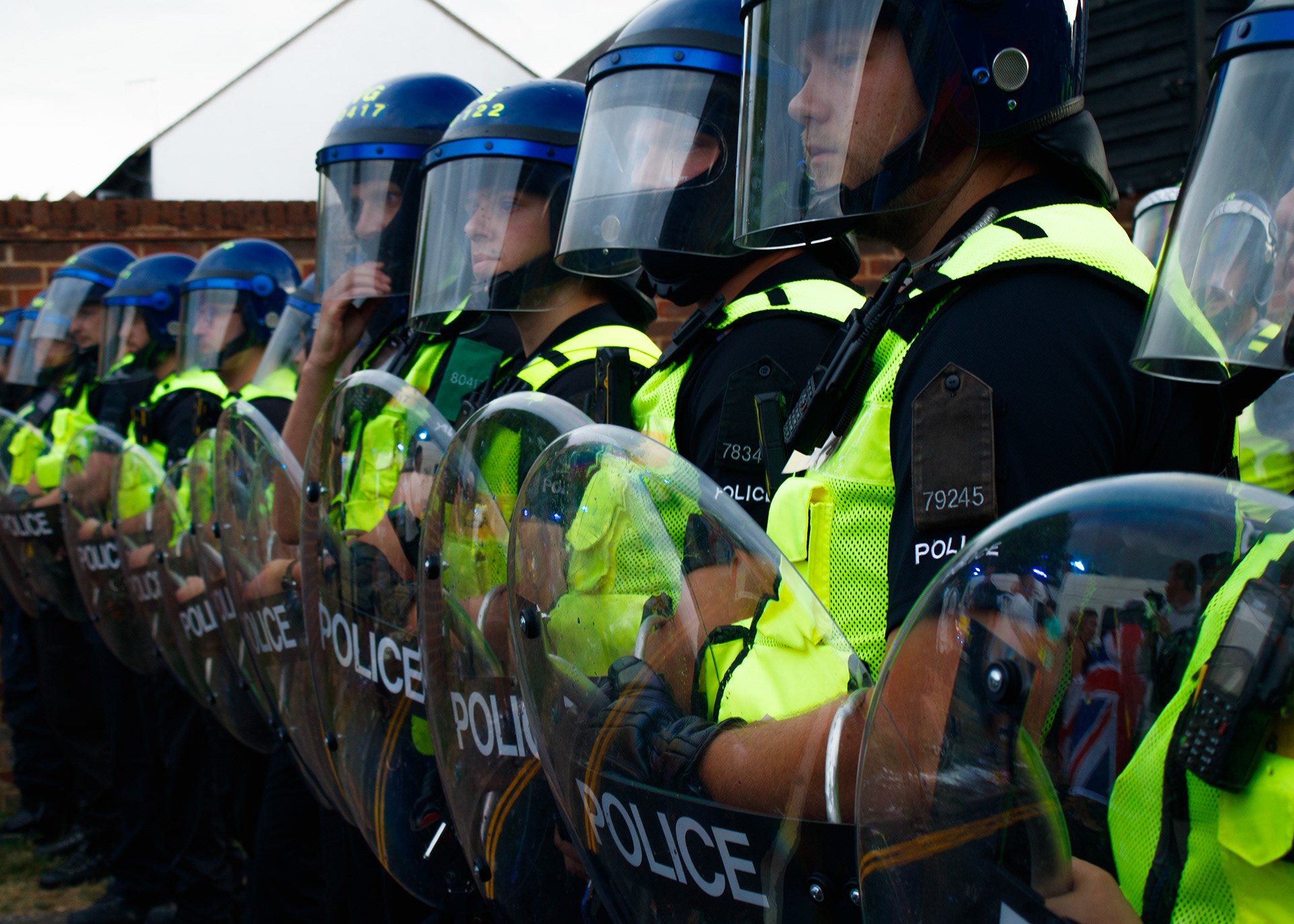 July 17th, 2025 - Police form a cordon in riot gear