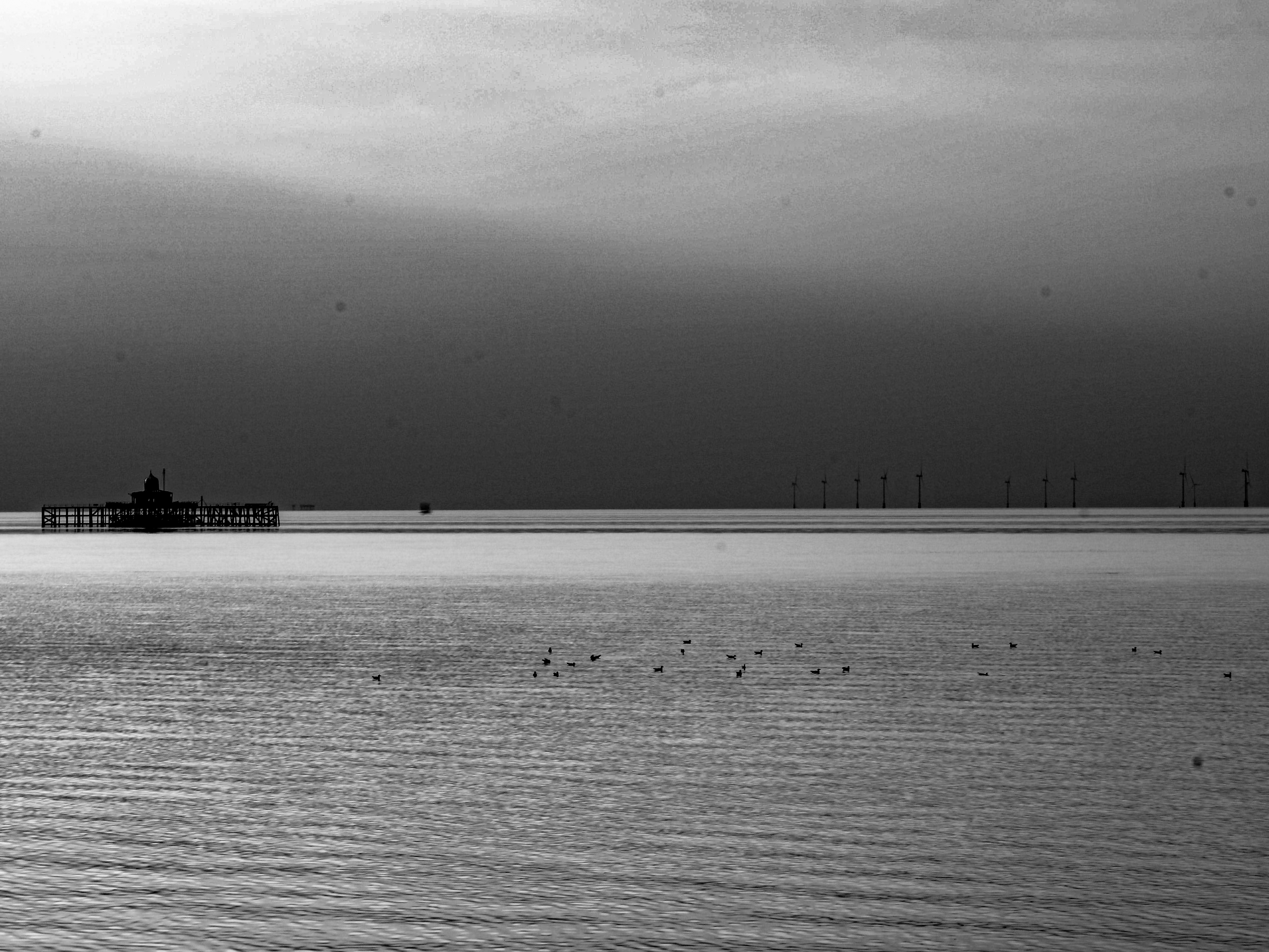 July 14th, 2025 - A black and white shot of the ocean from Herne Bay