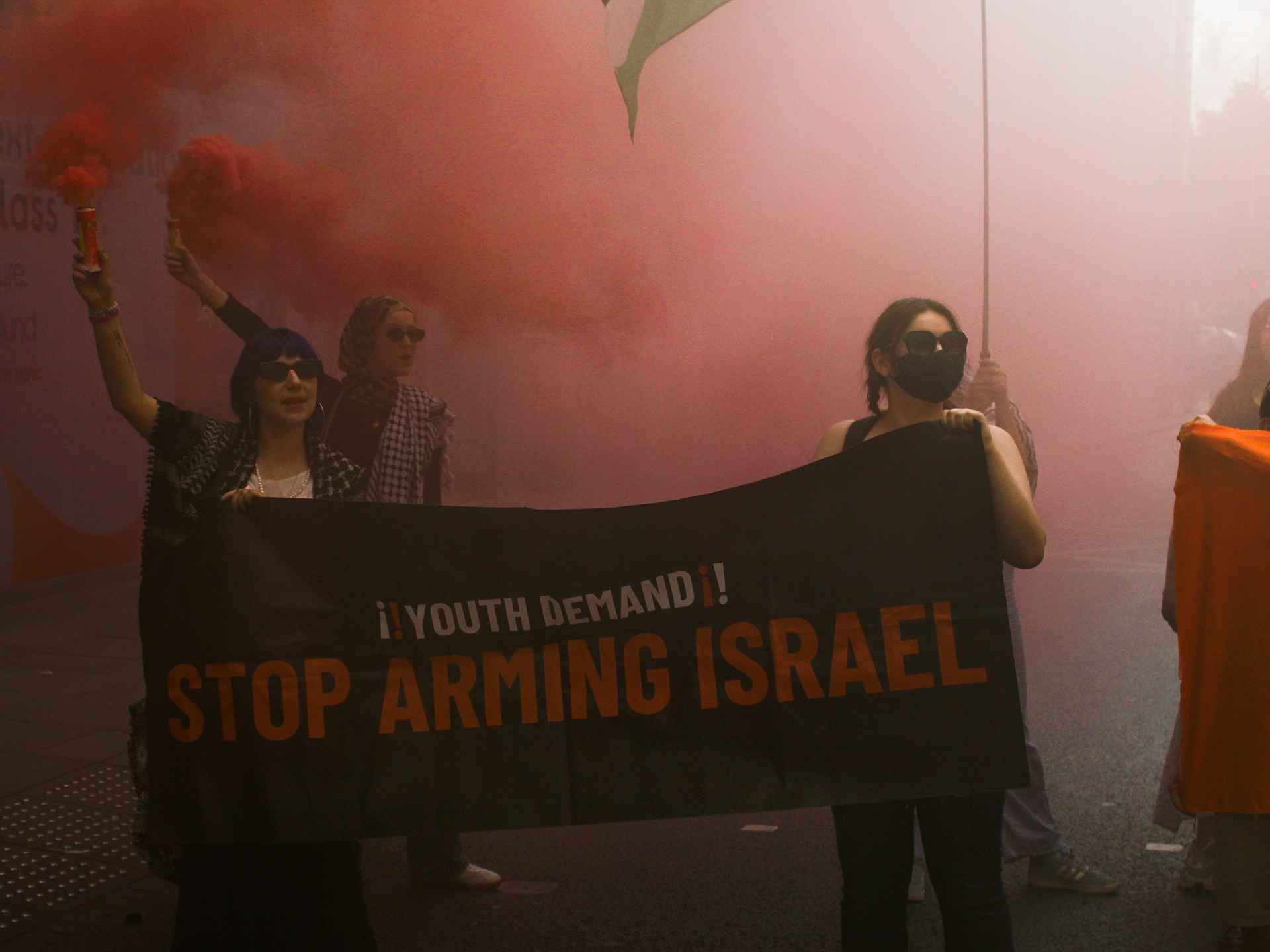 May 31st, 2025 - Youth Demand protesters block the road near the Israeli embassy
