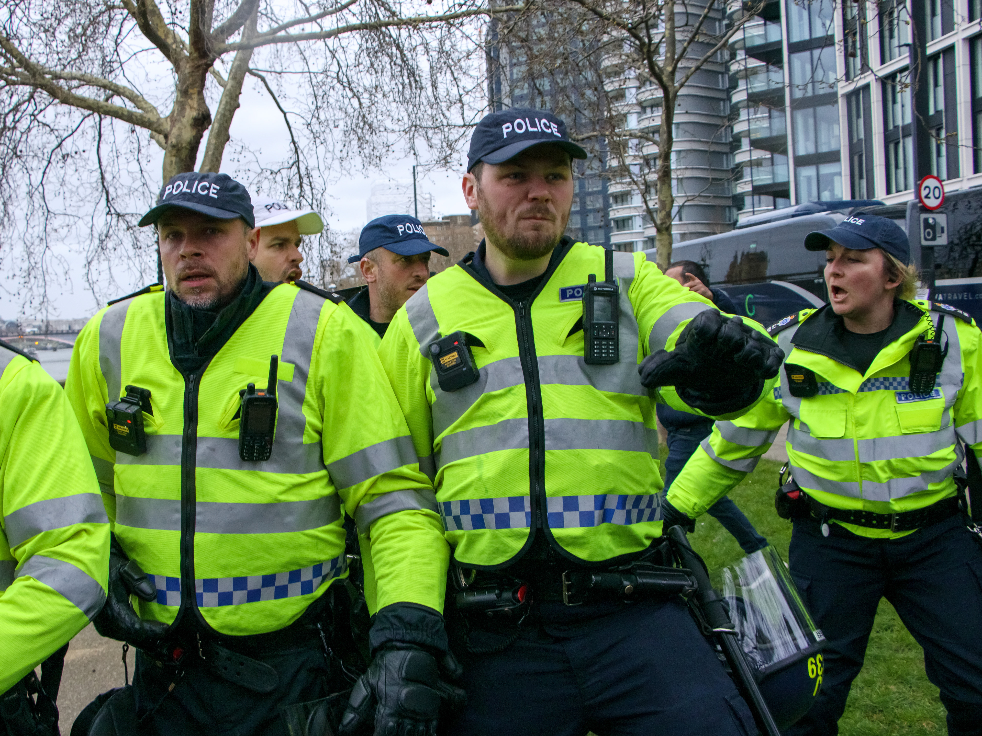 March 15th, 2026 - Police form a cordon at the Al Quds Day 2026 protest