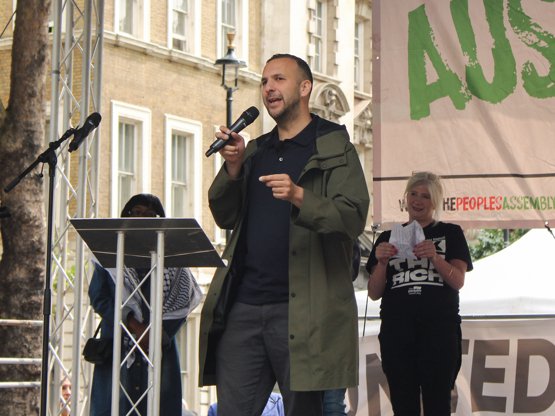 June 7th, 2025 - Zack Polanski giving a speech at a protest against austerity