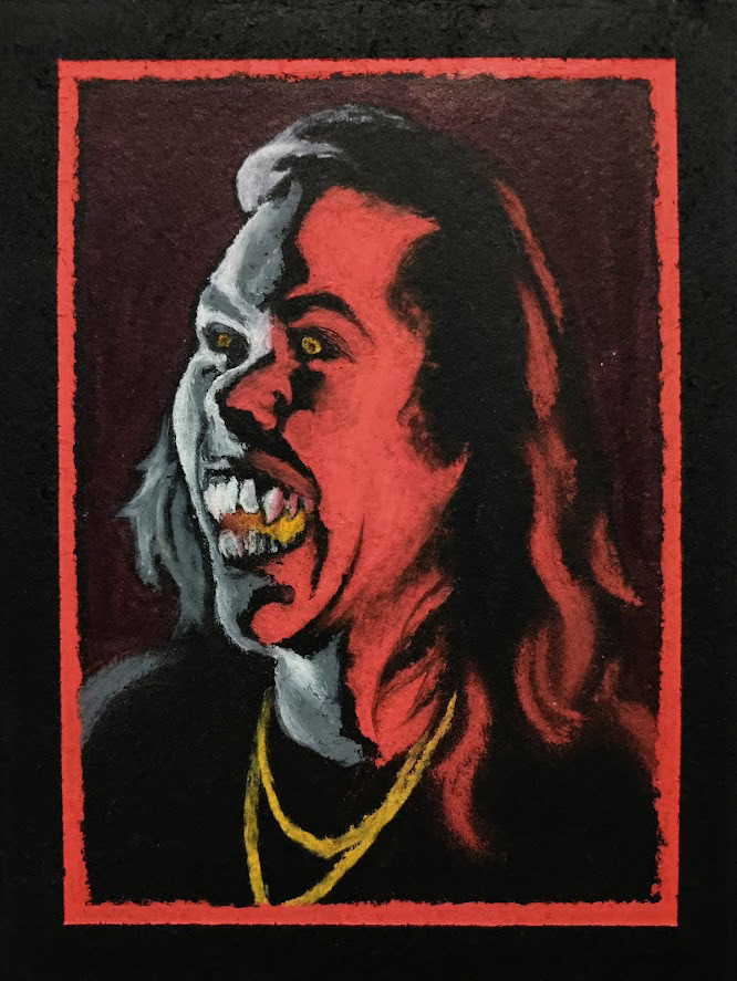 4" x 6" Oil Pastel Vampire 