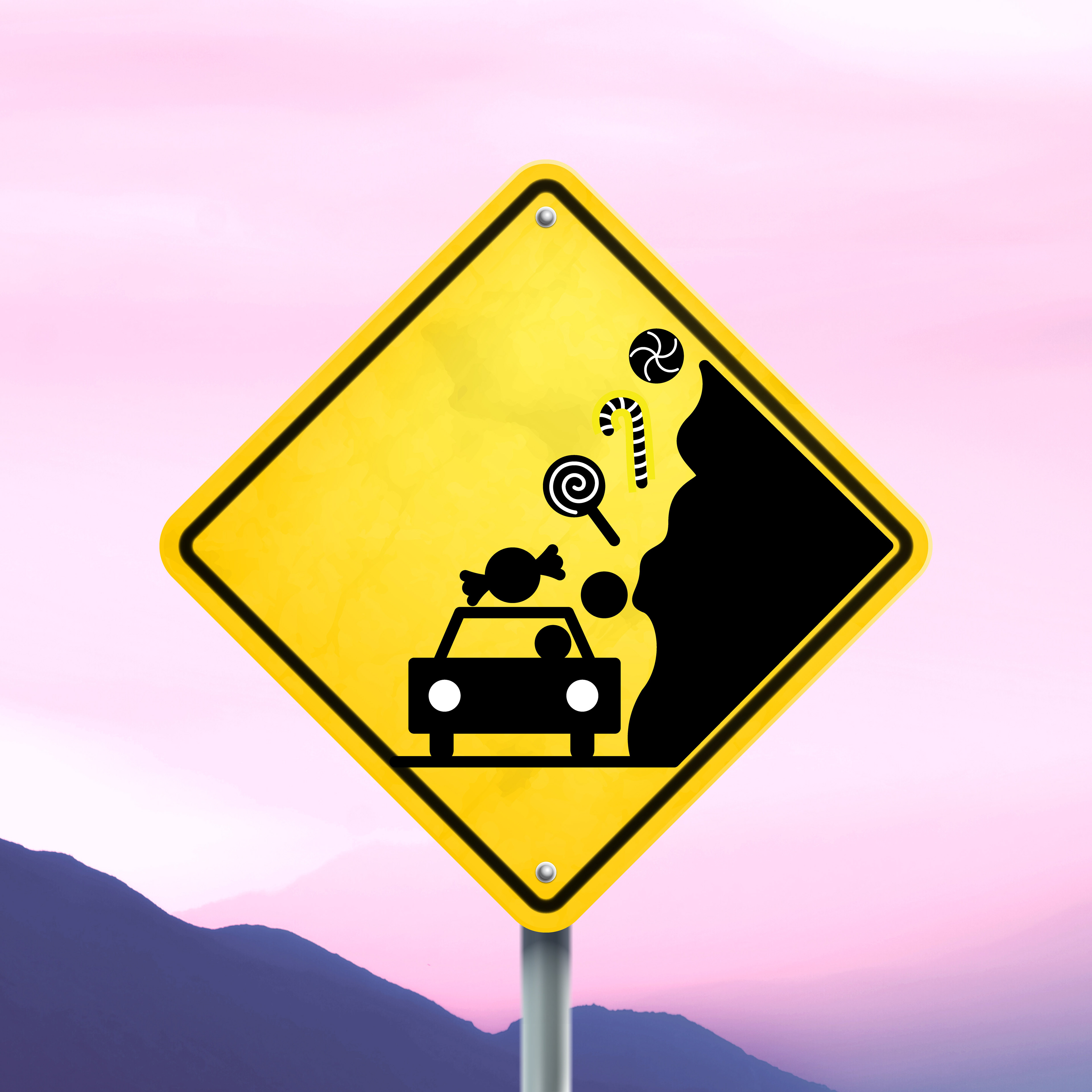 falling rock zone sign