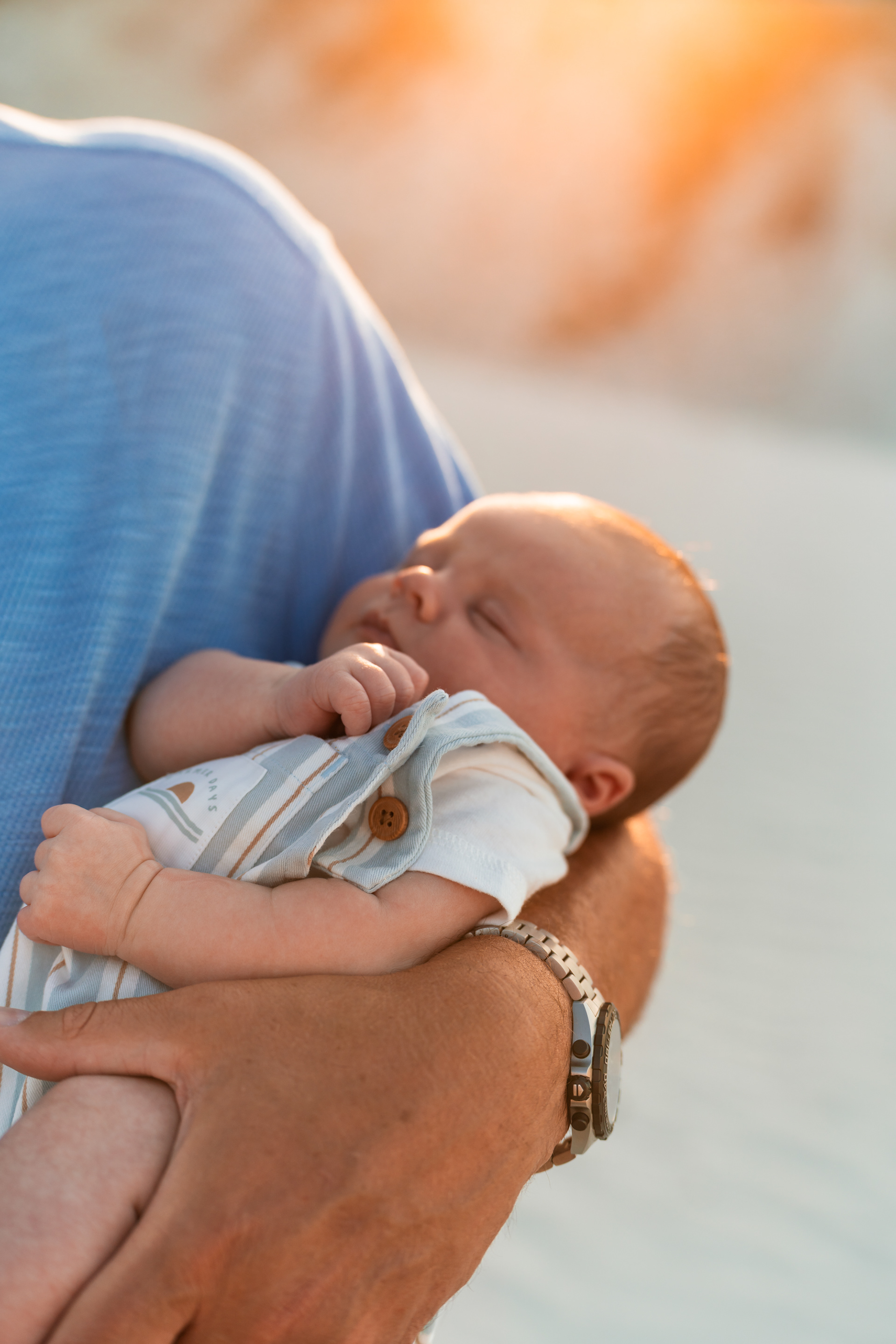 Baby detail photo during a Ponce Inlet Jetty Beach family photography session.