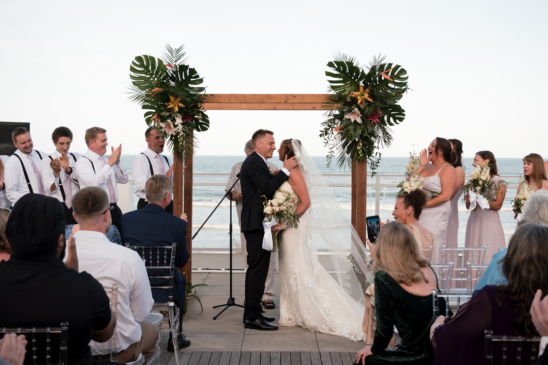 Oceanfront wedding ceremony at Hard Rock Hotel in Daytona Beach, Florida.