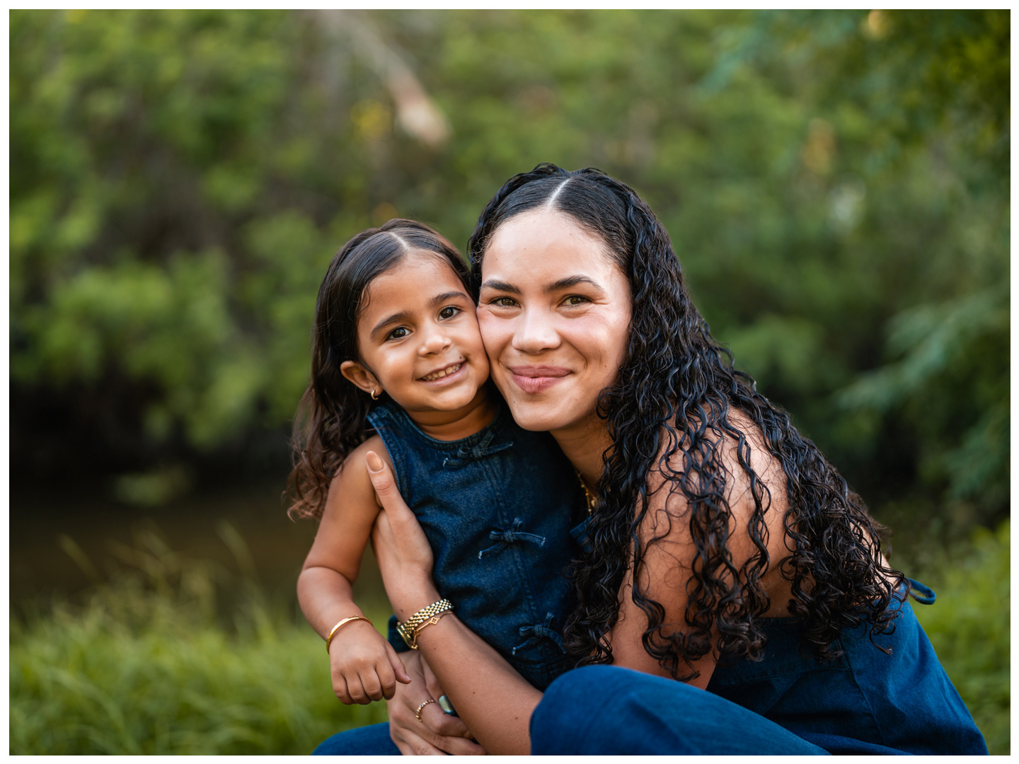 Close mother and daughter portrait during Buschman Park family photography session