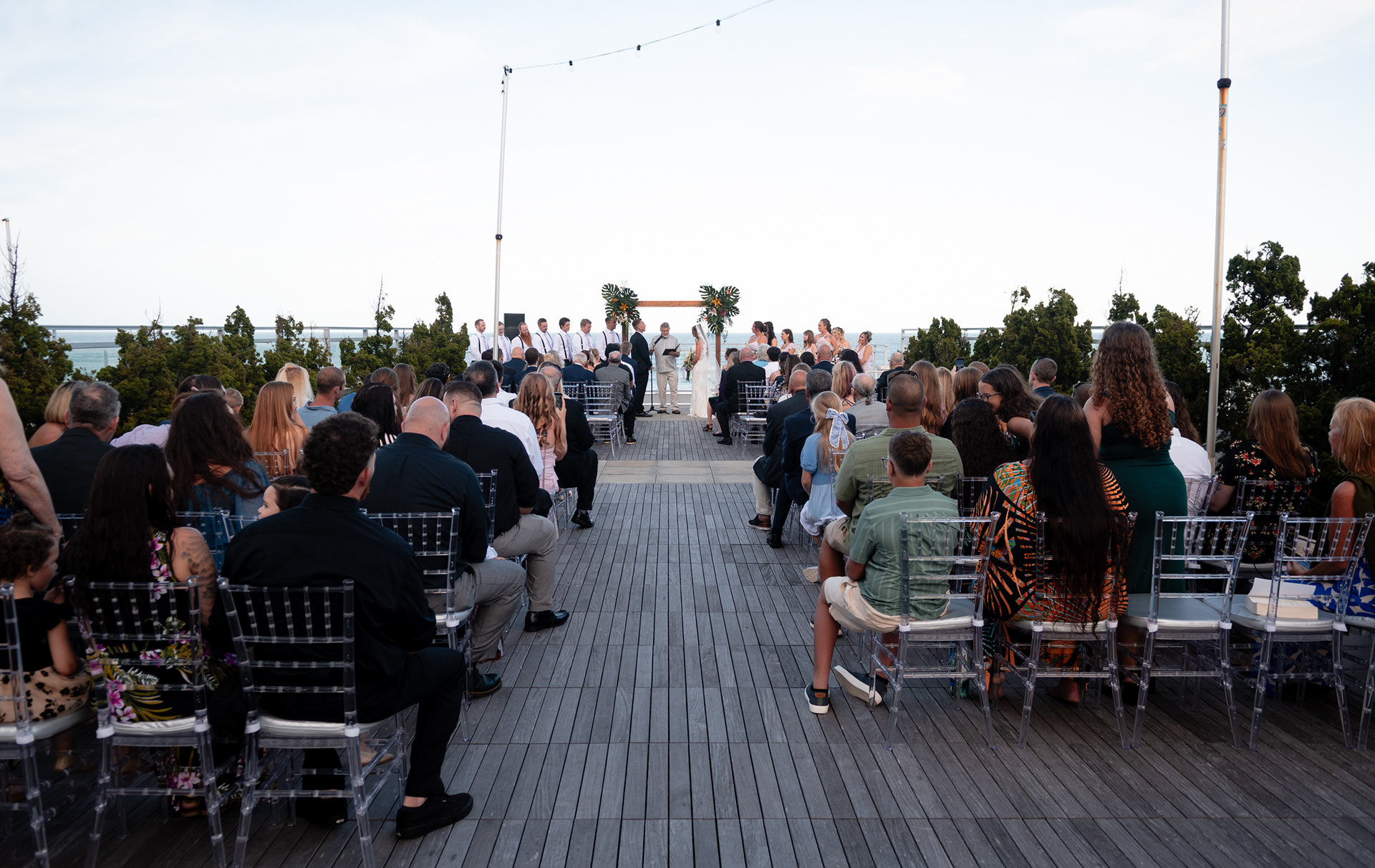 Oceanfront wedding ceremony setup at Hard Rock Hotel in Daytona Beach, FL.