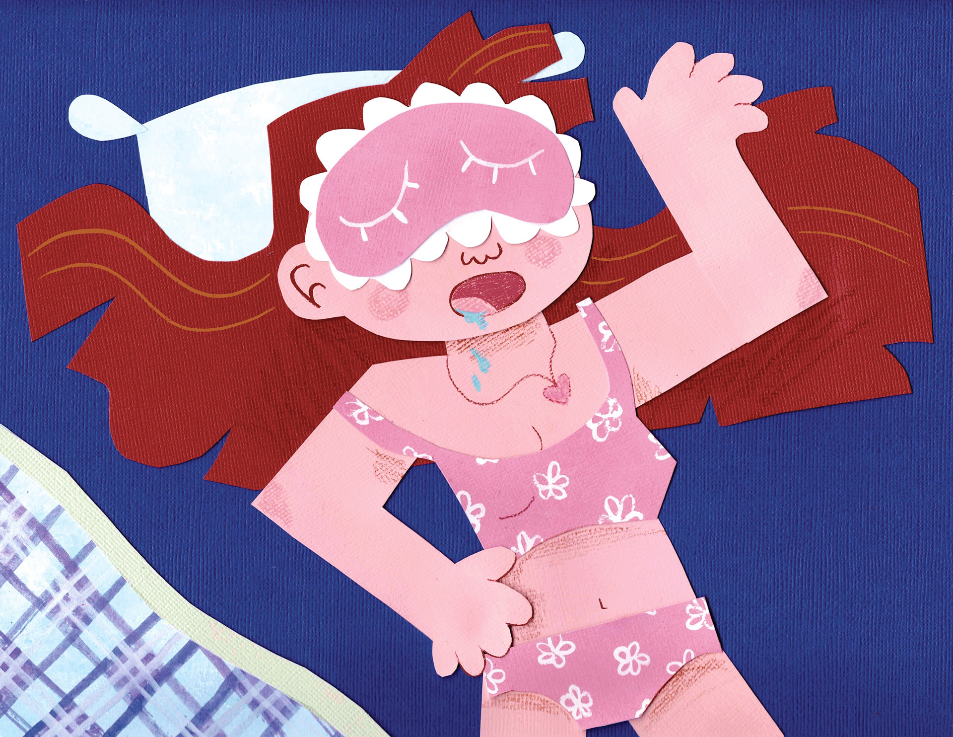 Beauty Sleep: Mock Editorial, Paper-cut/Gouache