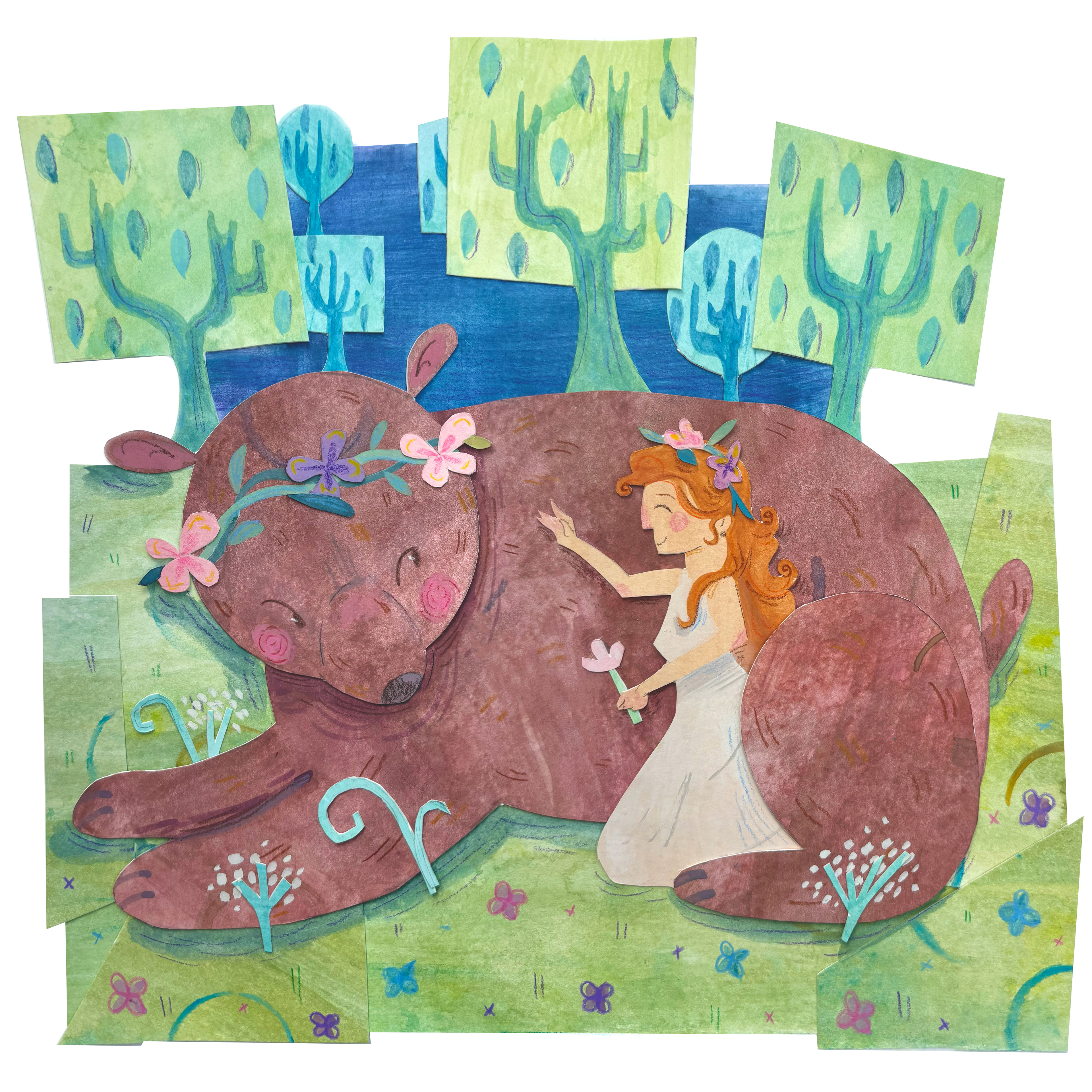 Chloris: Goddess Calendar, Gouache/Paper-cut
