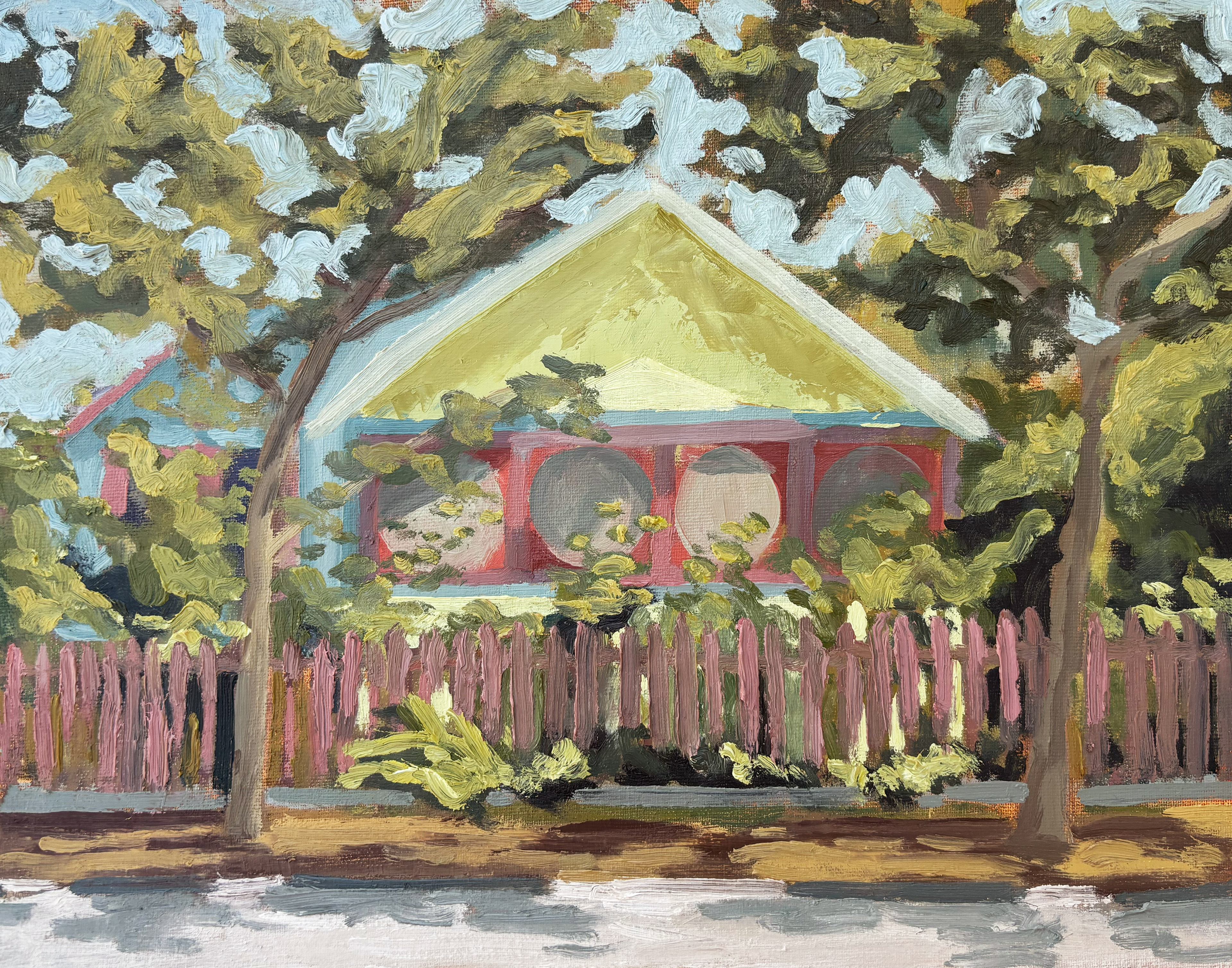 Pine Park House Plein Air, Oil Paint