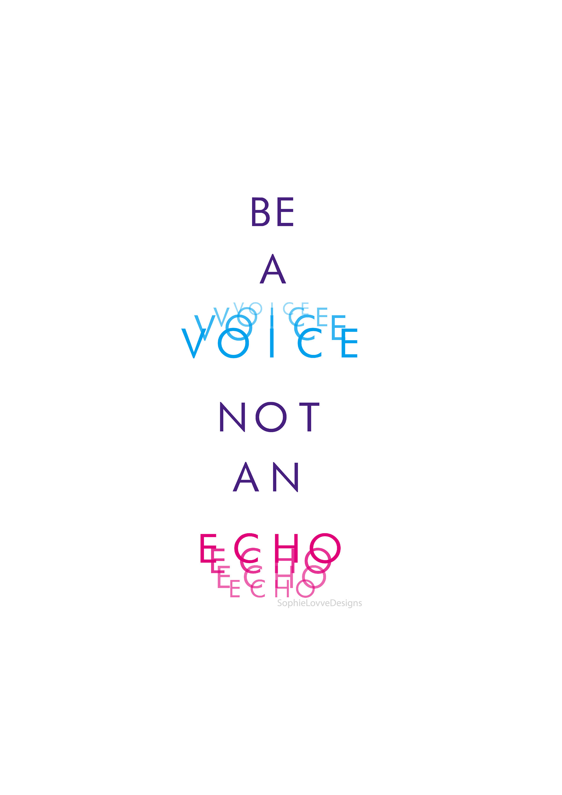'Be a voice not an echo' - Type only response - You should project your voice and not become an echo and fade away [2018]