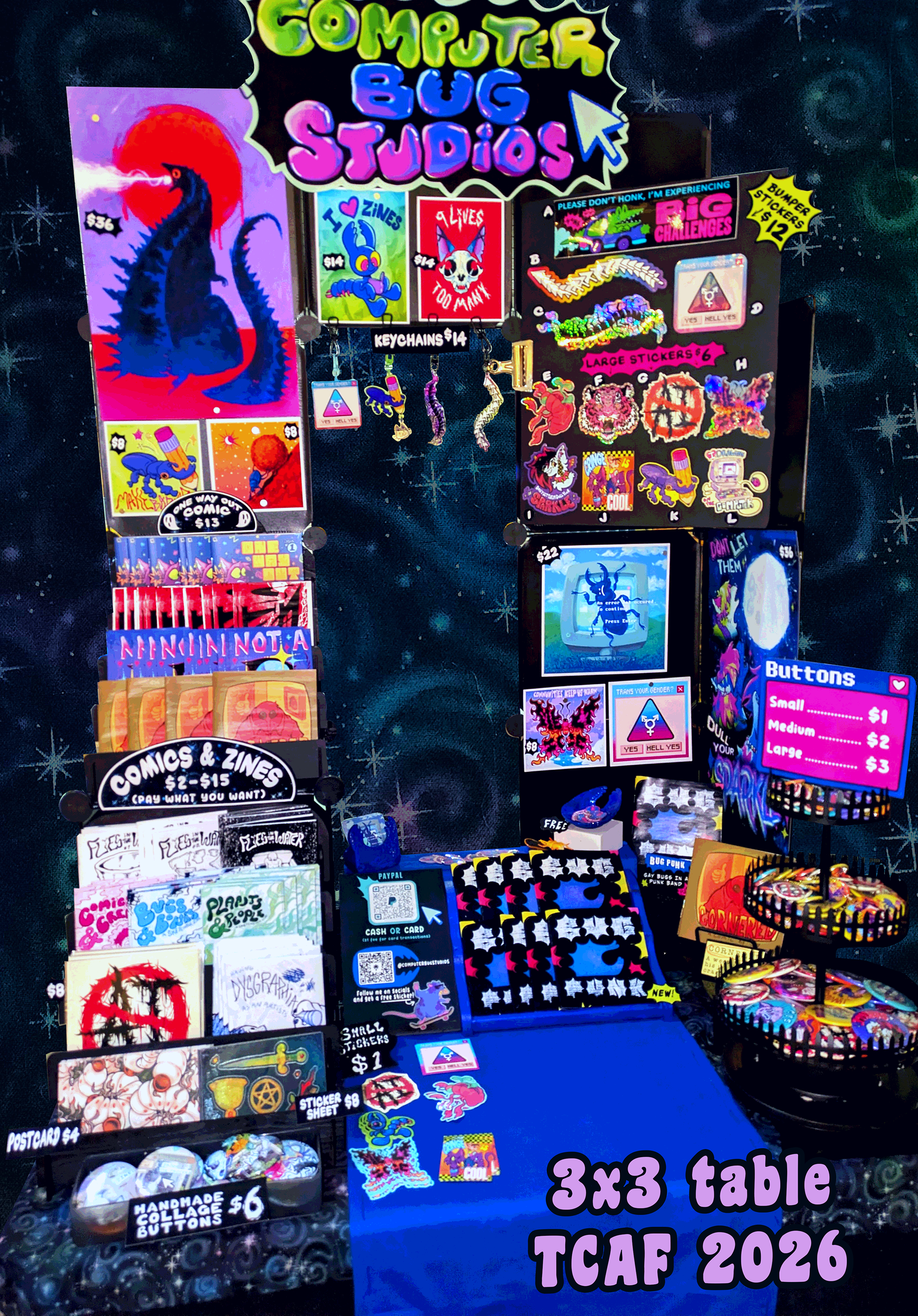 3'x3' TABLE TORONTO COMIC ARTS FESTIVAL 