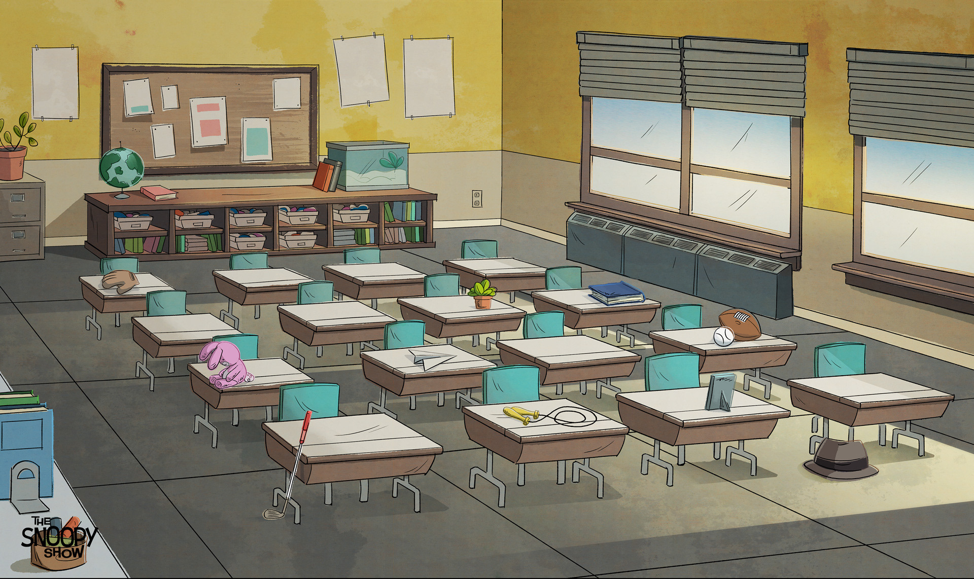 The Snoopy Show Background Painting