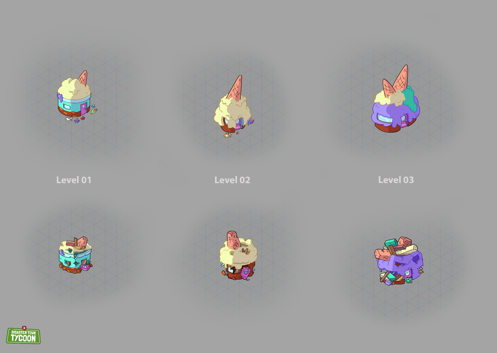 IceCream Shop Design Full and Destroyed Versions