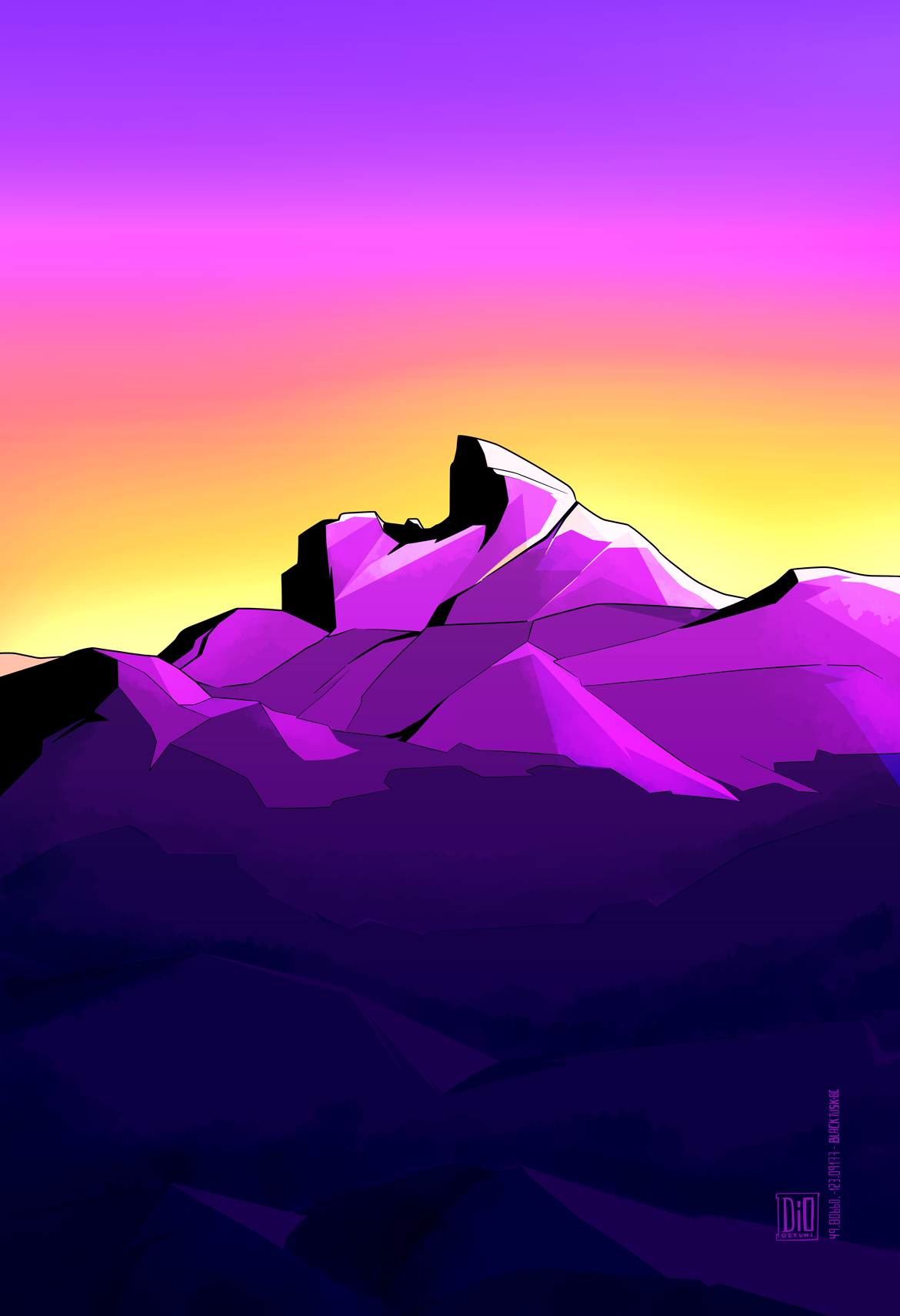 Black Tusk Mountain - BC -  Traditional Ink/Digital Painting