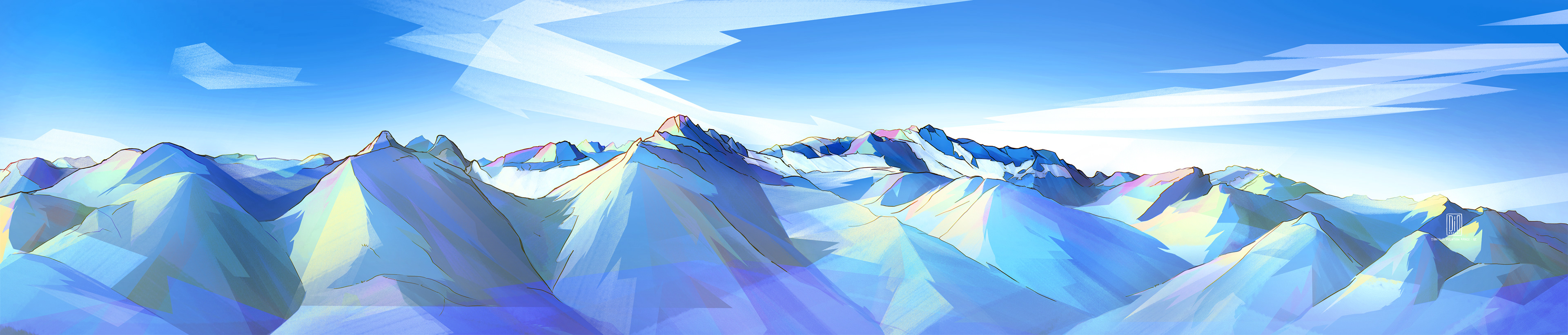 Tantalus Mountain Range - Cold Day - BC - Traditional Ink/Digital Painting