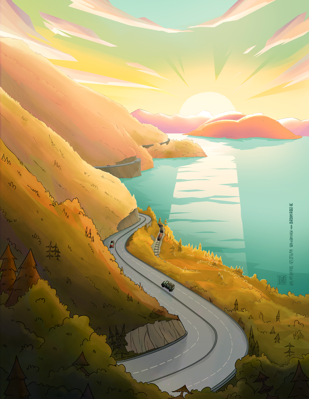 Sea to Sky - BC -  Digital Painting