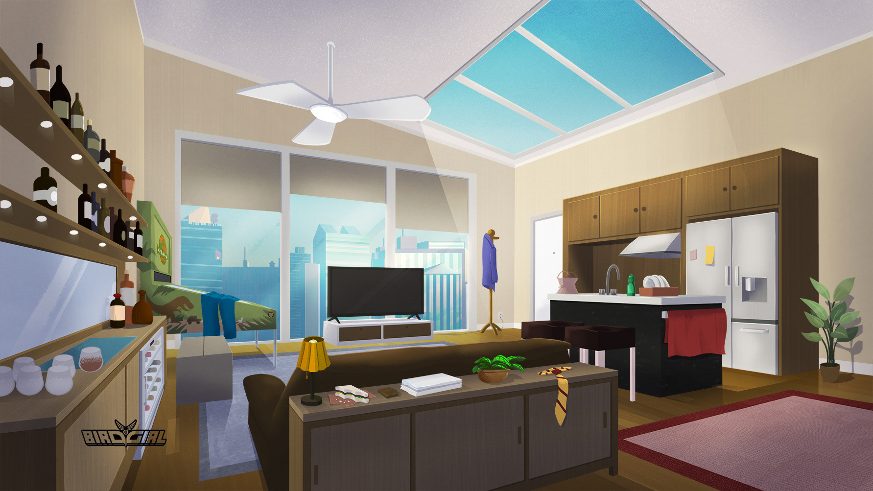 Bird Girl - Background Design