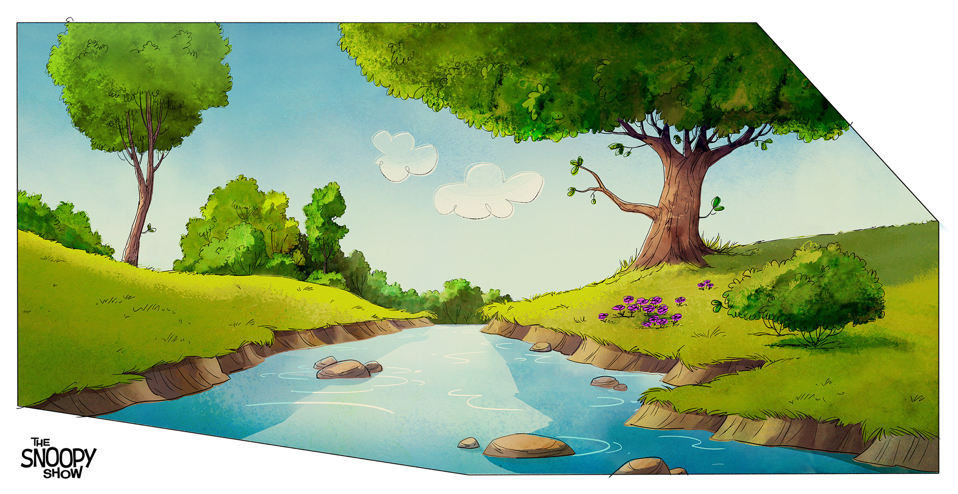 The Snoopy Show Background Painting