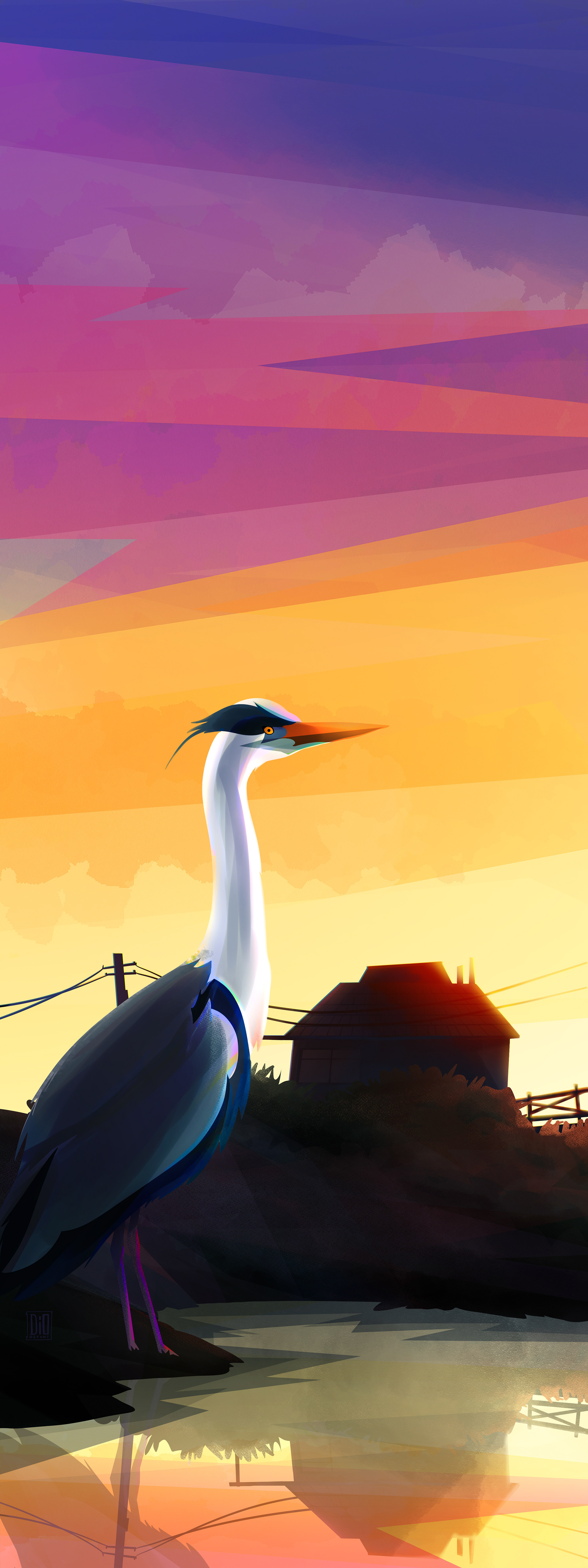 Heron - Digital Painting