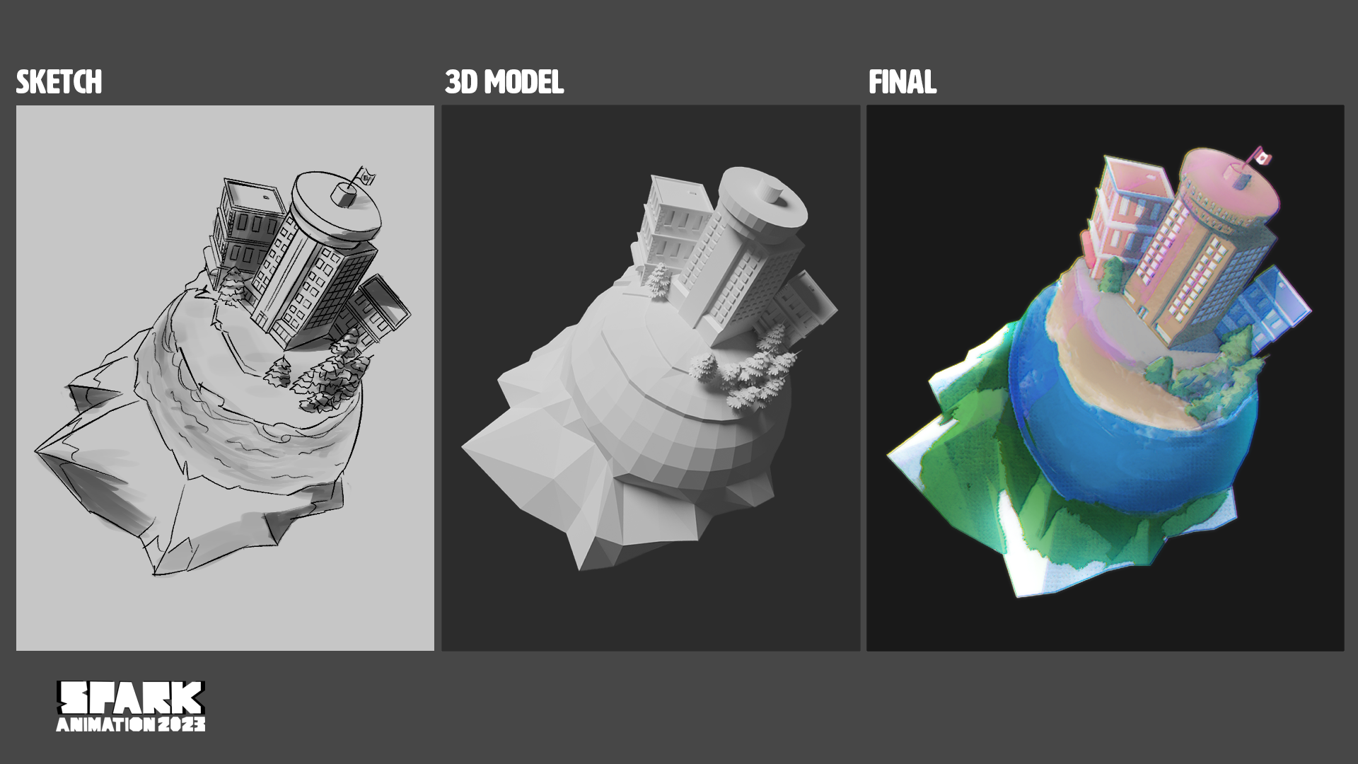 Spark Animation Festival 2023 - Poster - 3D Modeling Prop