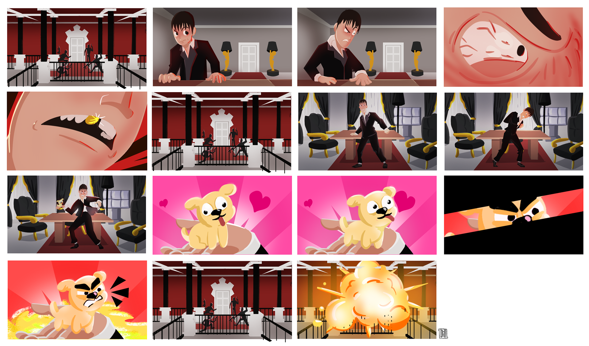 Color Script for short animation based on Scarface