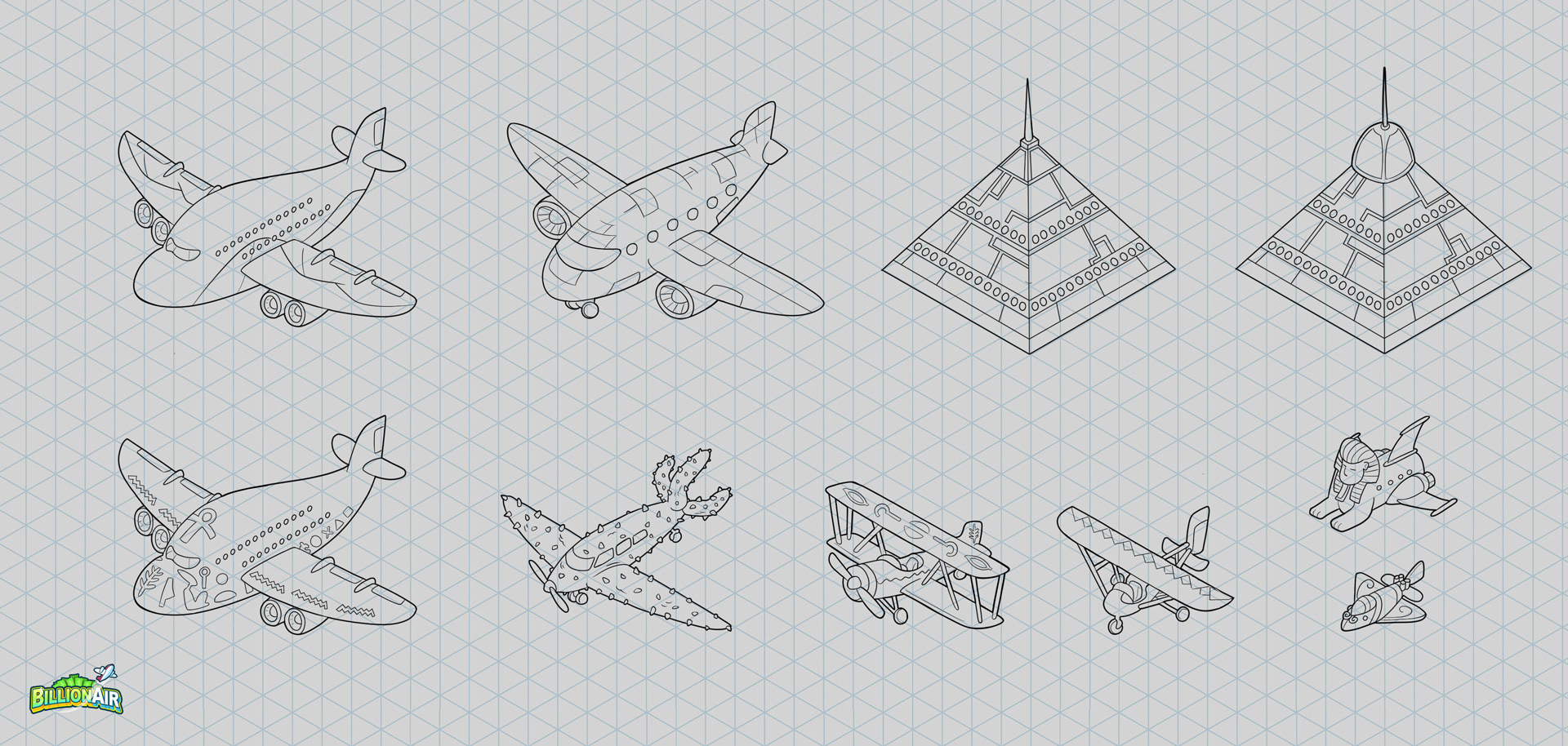 Egypt Themed Airplane Design Exploration