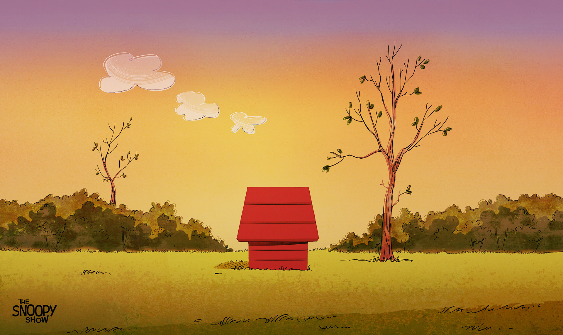 The Snoopy Show Background Painting