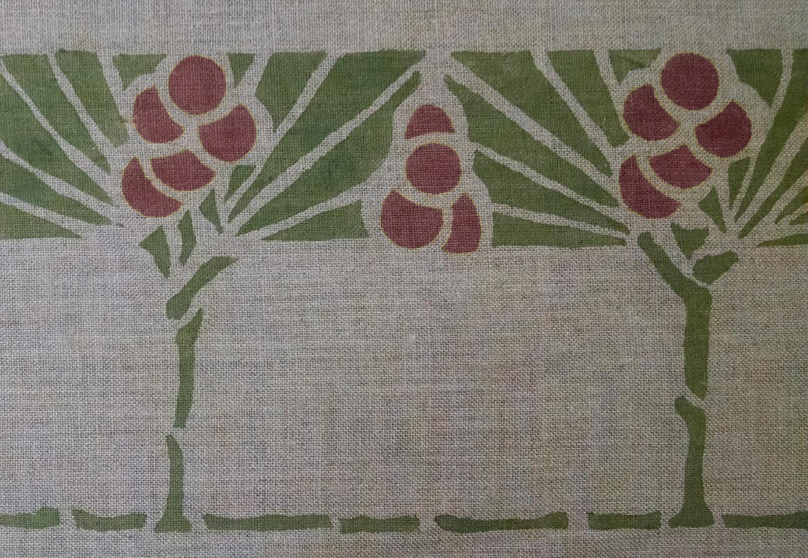Horse Chestnut, plum on Raw Linen