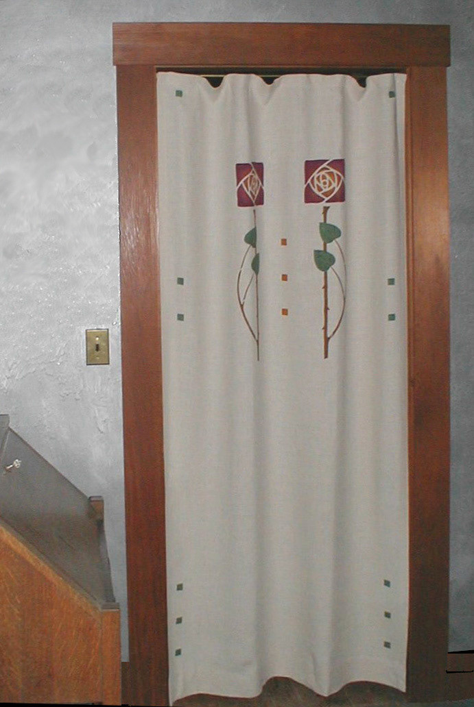 Stencilled Rose Portiere