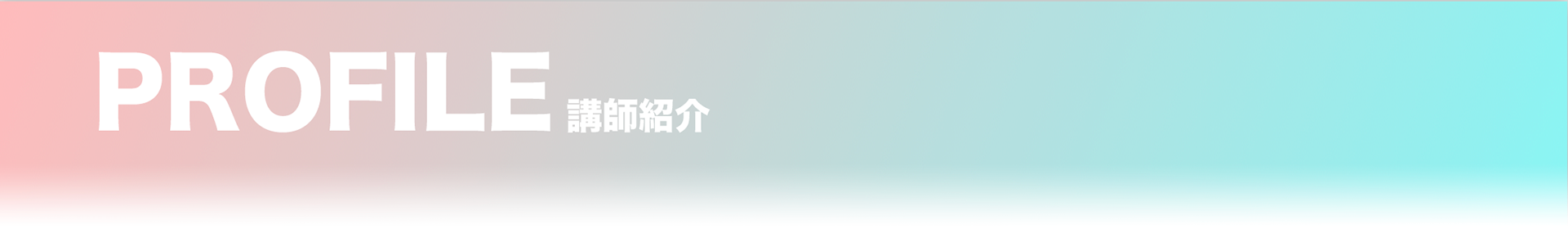PROFILE/講師紹介