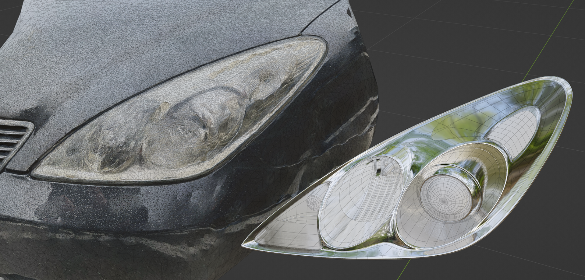 LEXUS HEADLIGHT MODELLED USING AN IPHONE SCAN