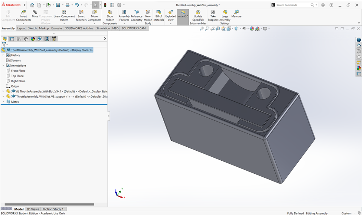 CAD assembly of the support structures