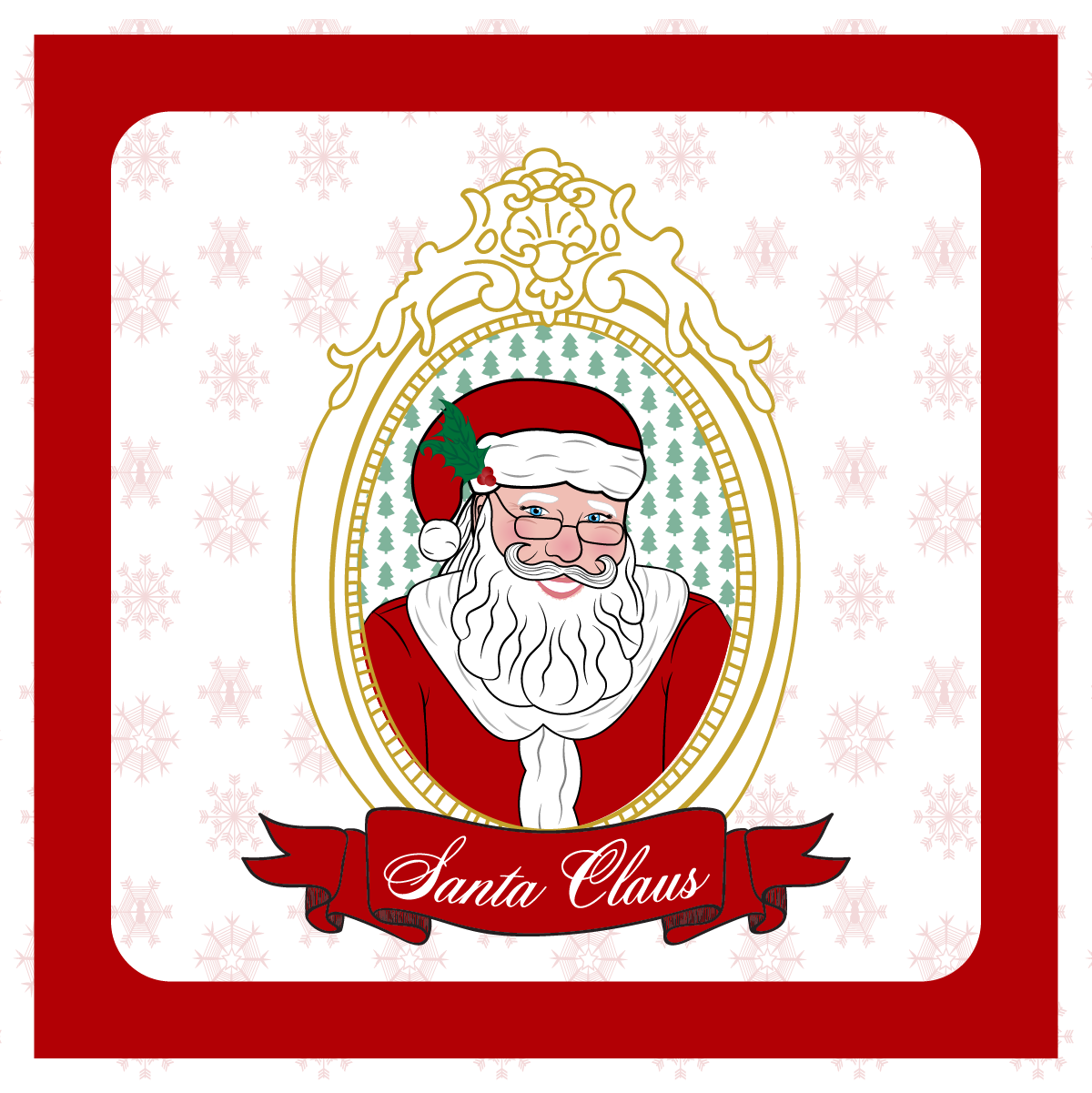 Santa Claus Portrait Coaster Design