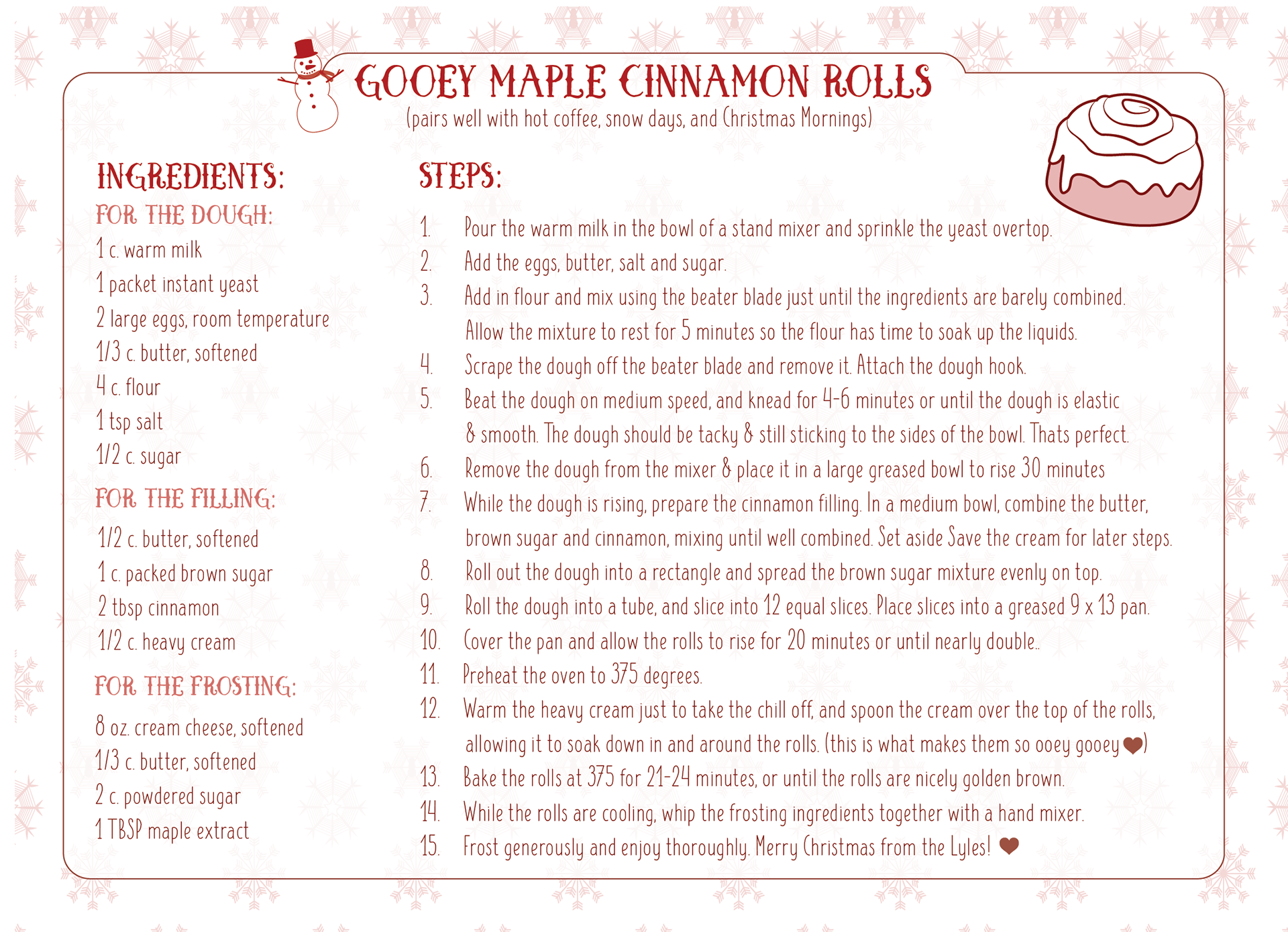 Holiday Recipe Card Design