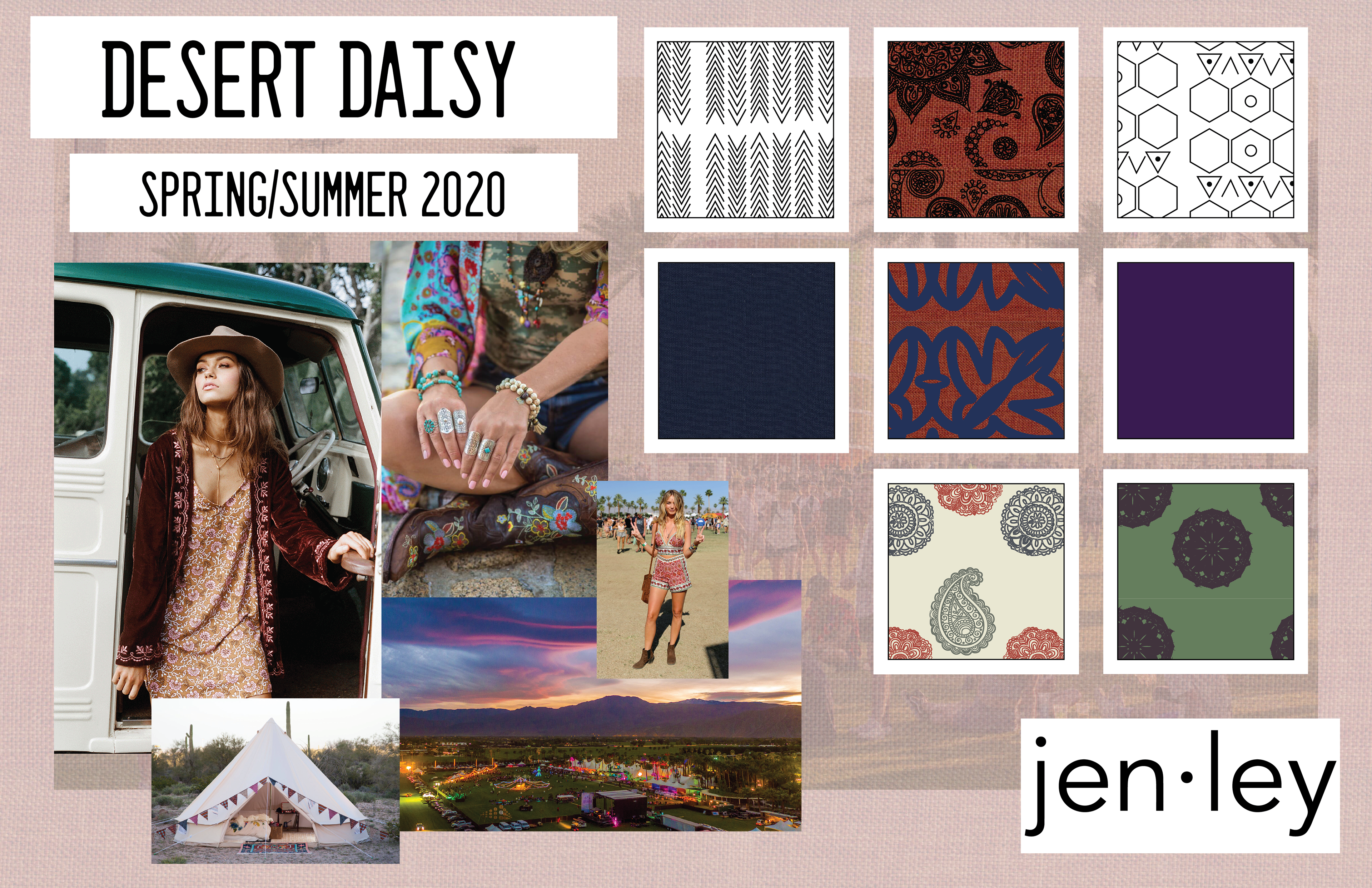 Trend mood board to design fashion and accessories collections